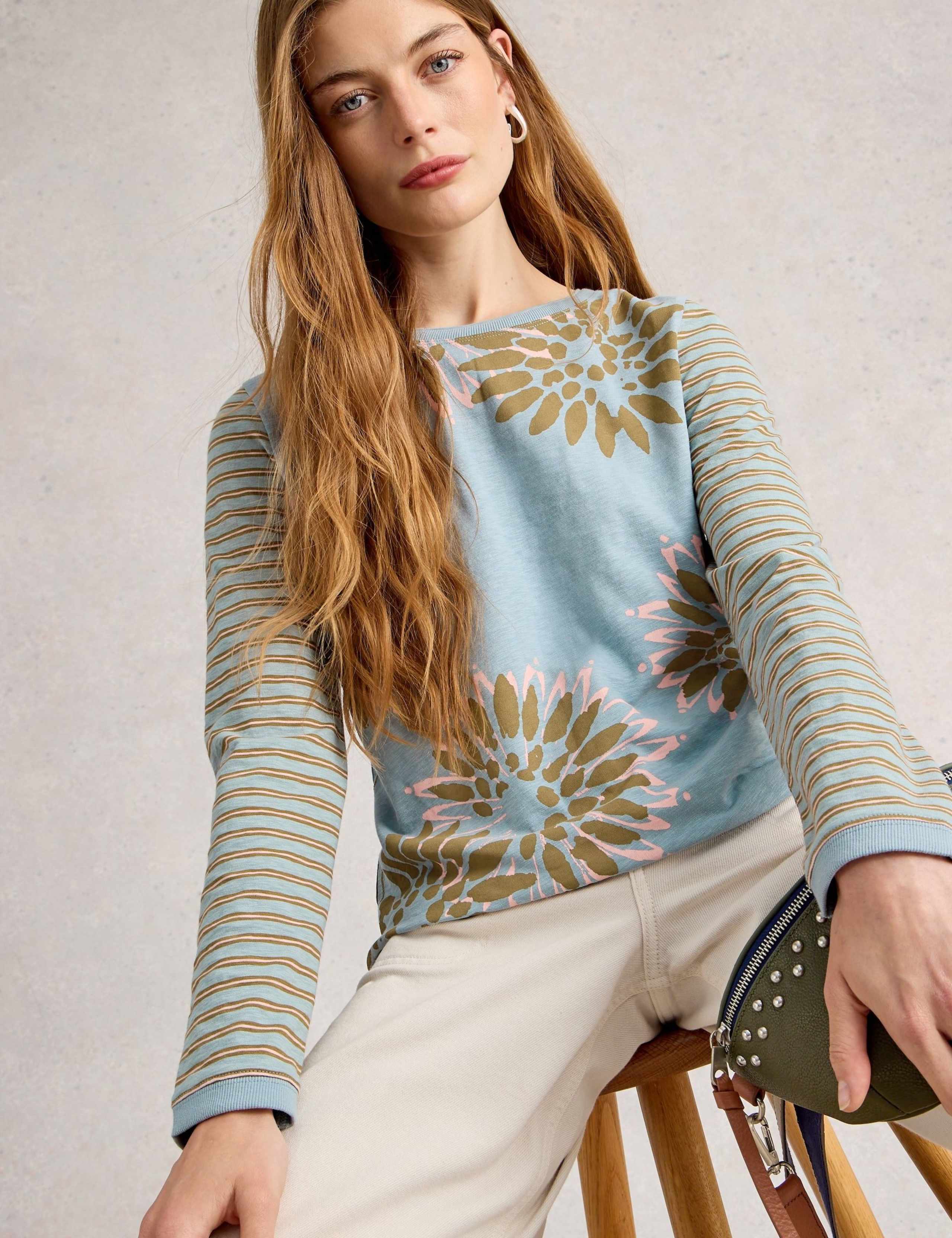 Pure Cotton Printed Crew Neck Top 4 of 6