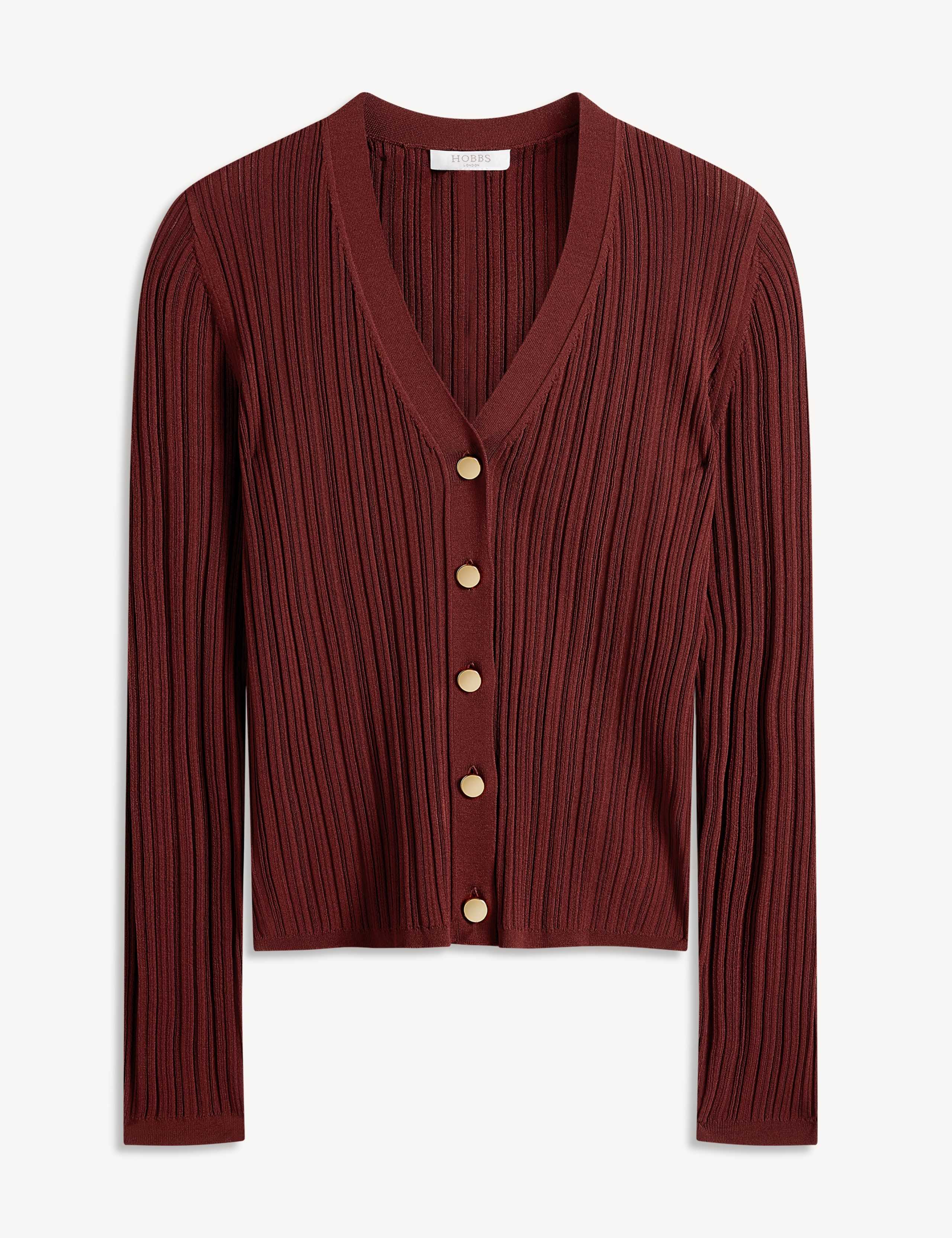 Ribbed V-Neck Cardigan 2 of 5