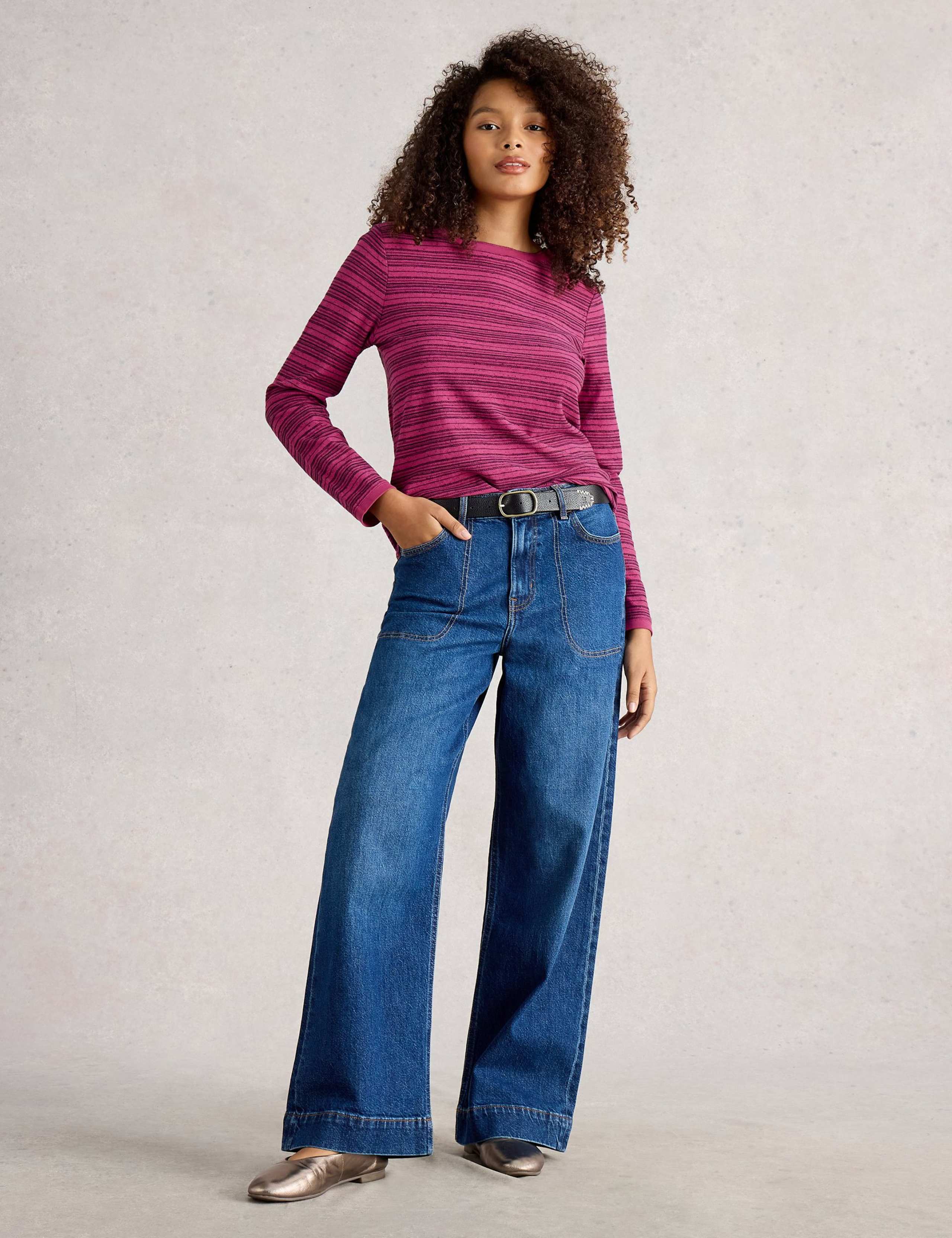 Cotton Rich Striped Top 1 of 6