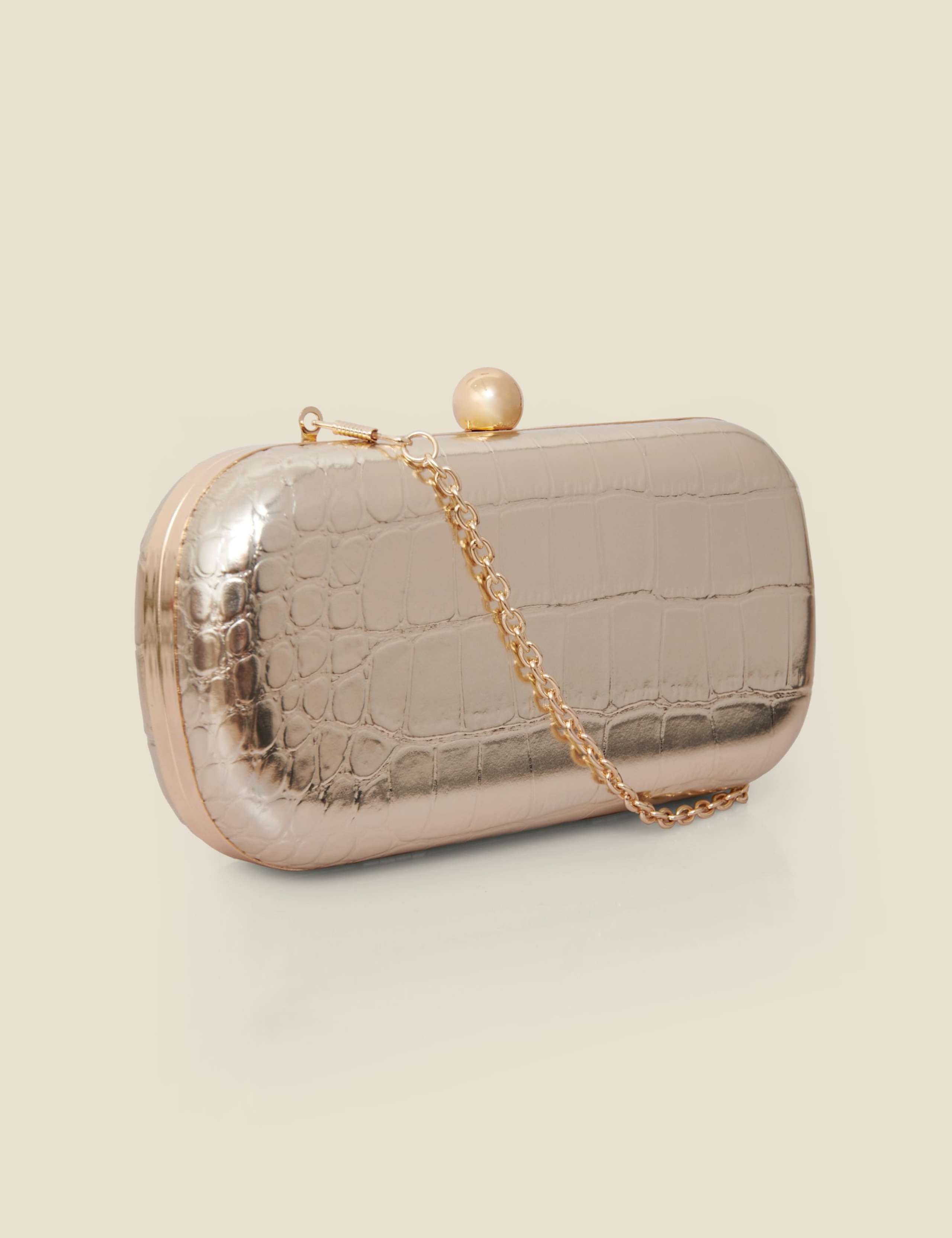 Croc Effect Clutch Bag 2 of 4