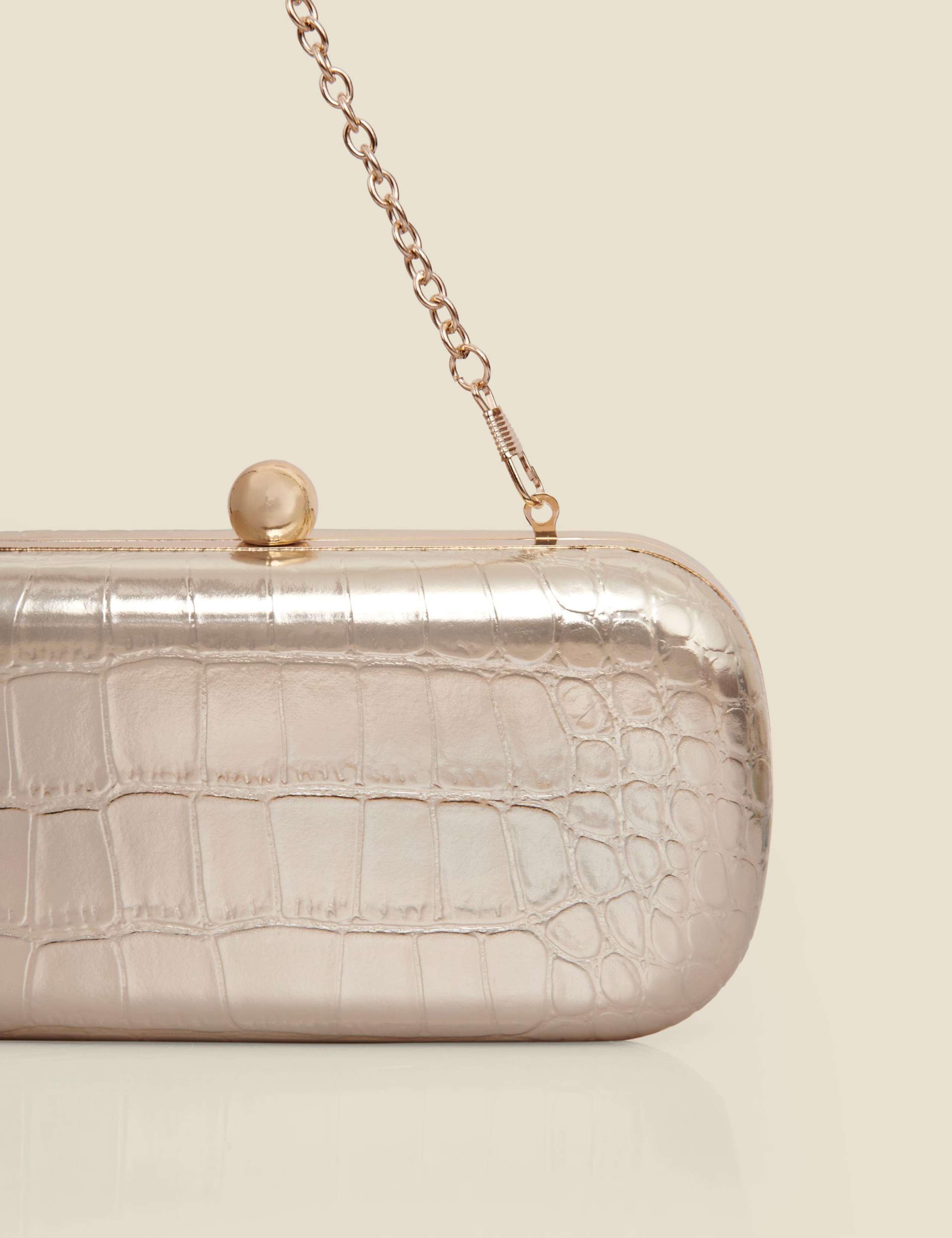 Croc Effect Clutch Bag 4 of 4