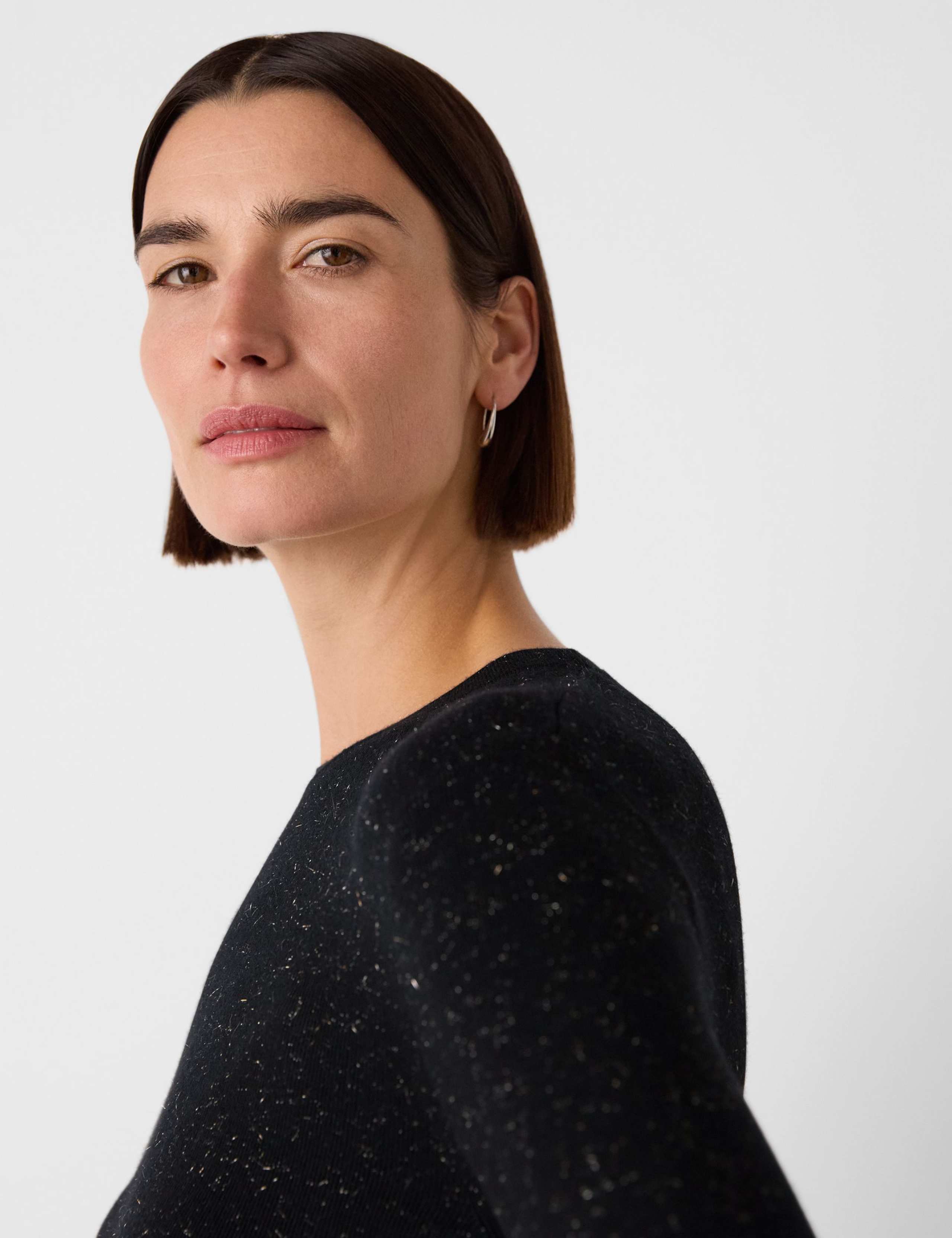 Crew Neck Sparkly Knitted Midi Jumper Dress 4 of 4