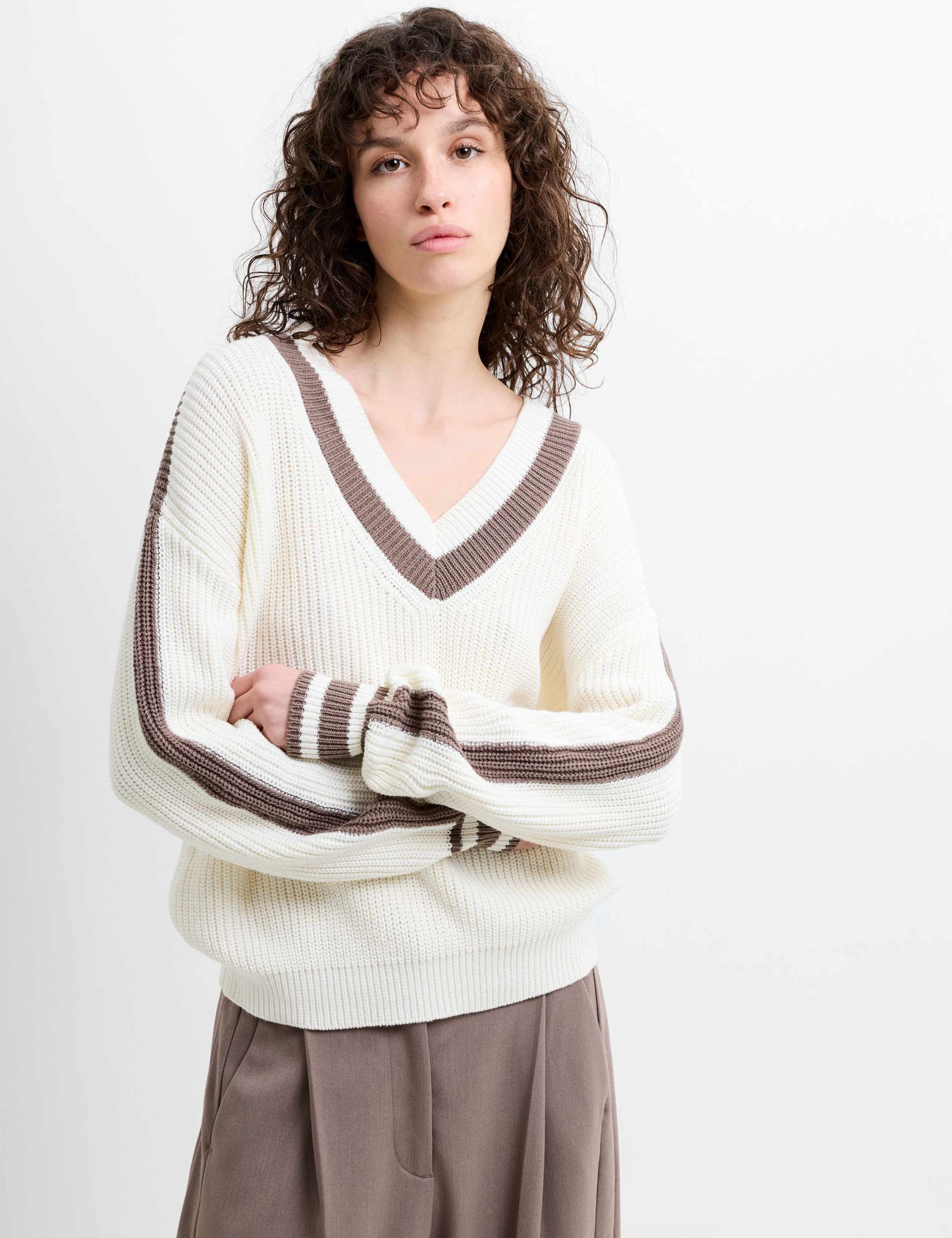 Cotton Rich V-Neck Jumper 1 of 5