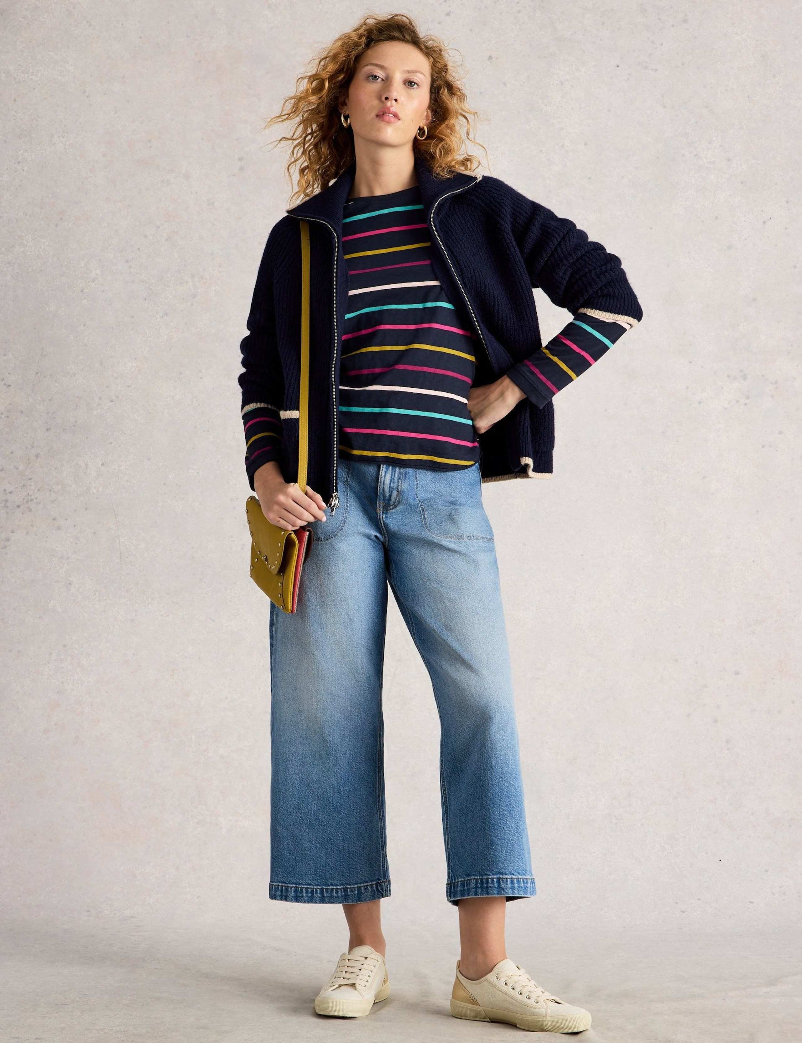Pure Cotton Jersey Striped Crew Neck Top 3 of 6