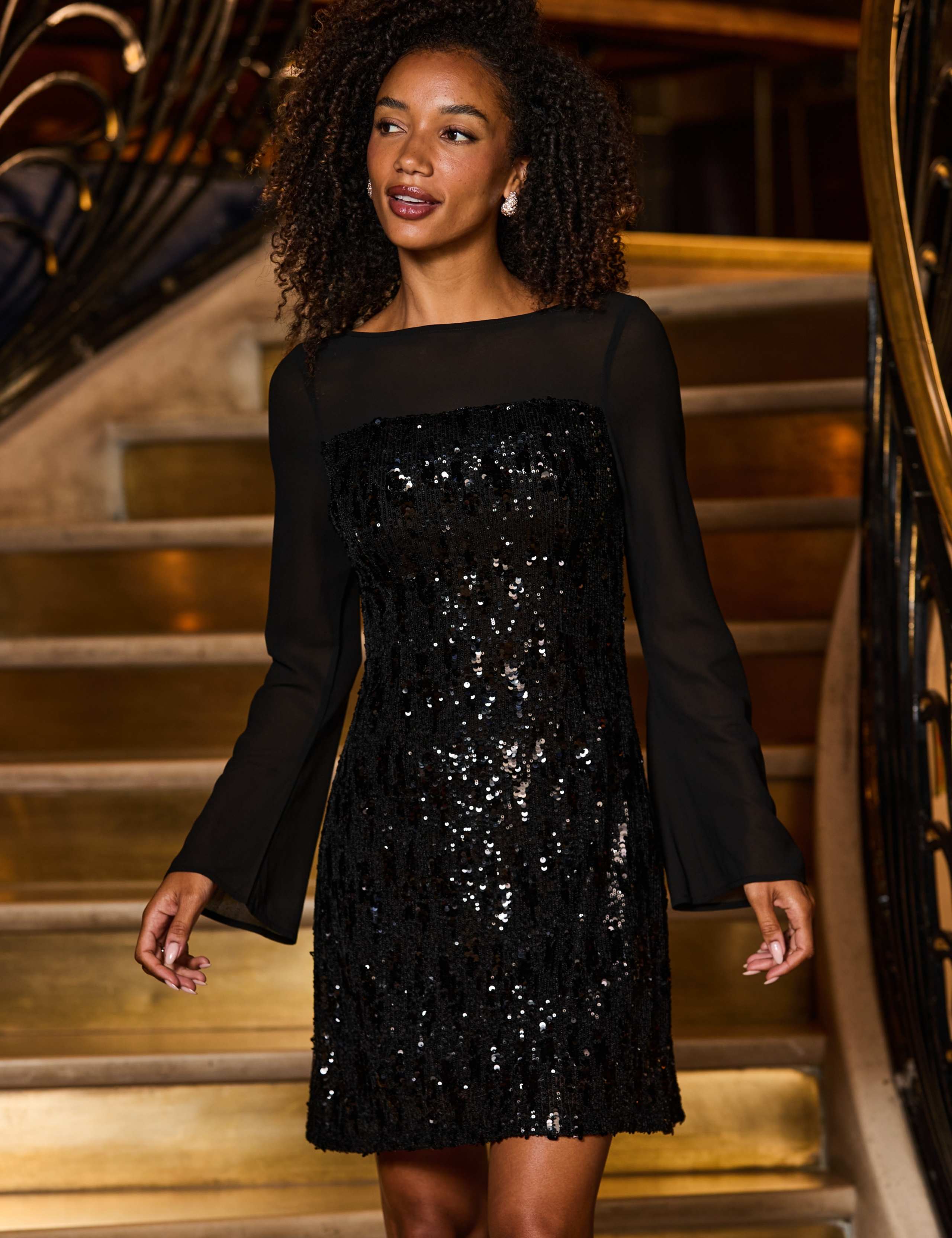 Sequin Midi Swing Dress 4 of 7