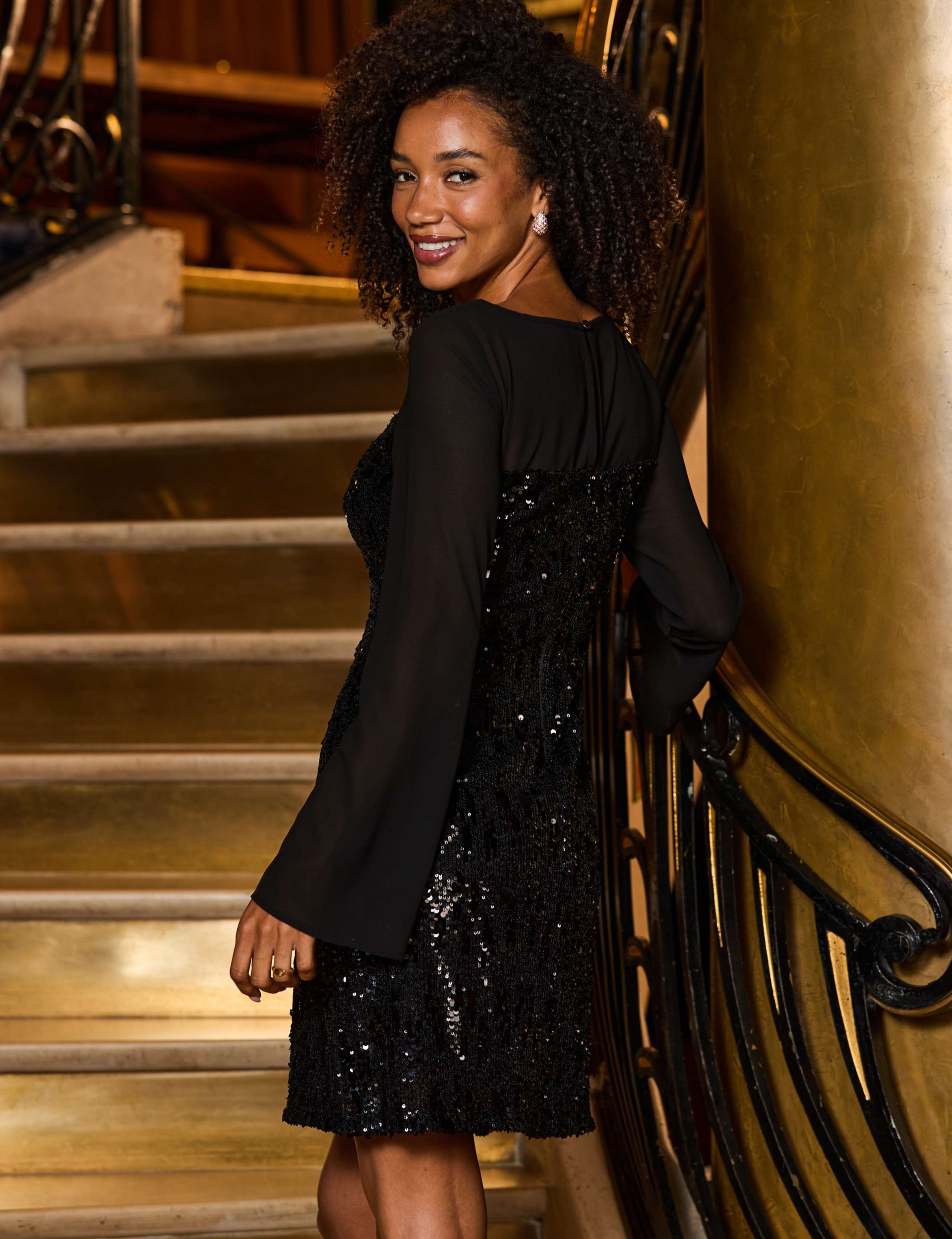 Sequin Midi Swing Dress 5 of 7