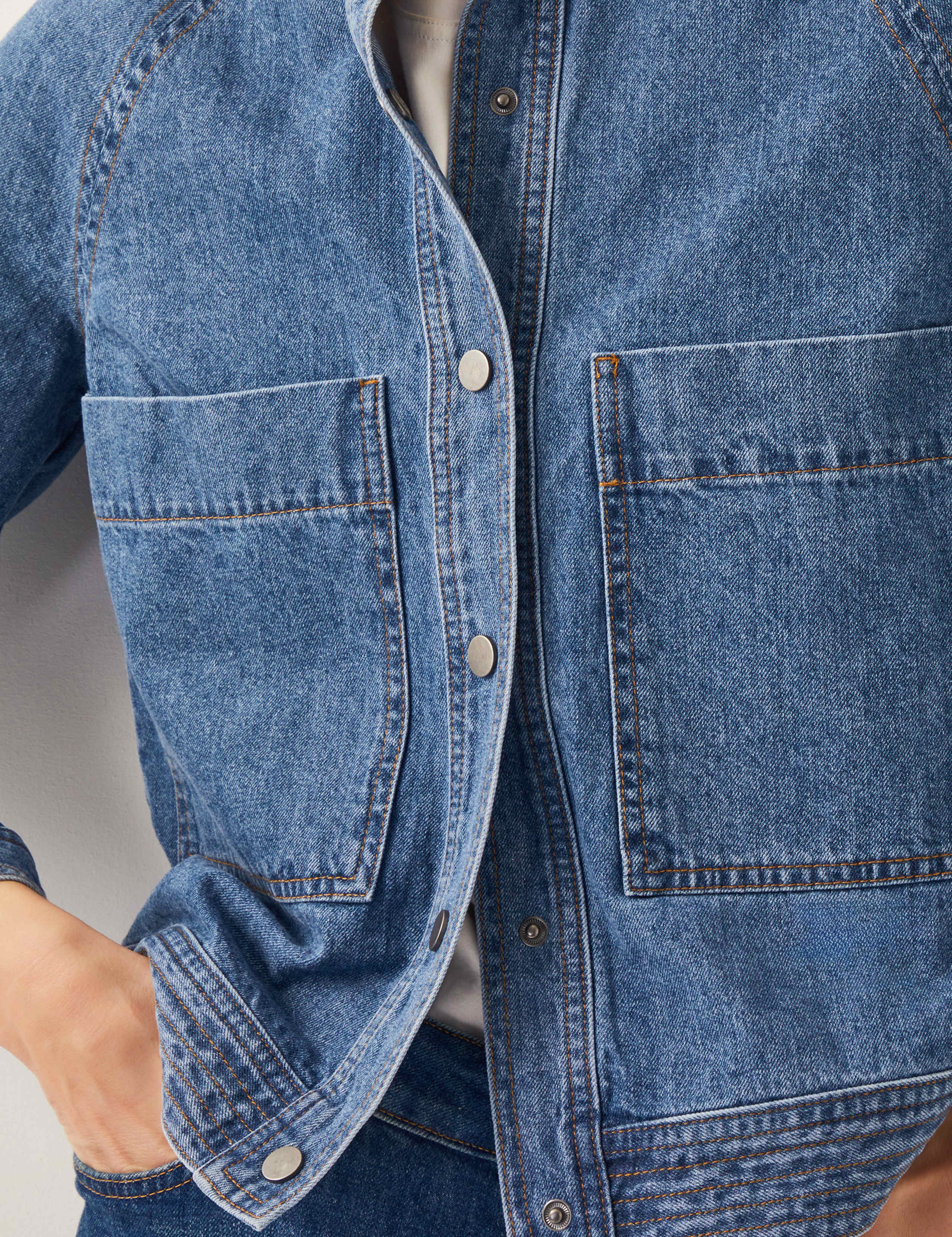 Pure Cotton Denim Bomber Jacket 2 of 5