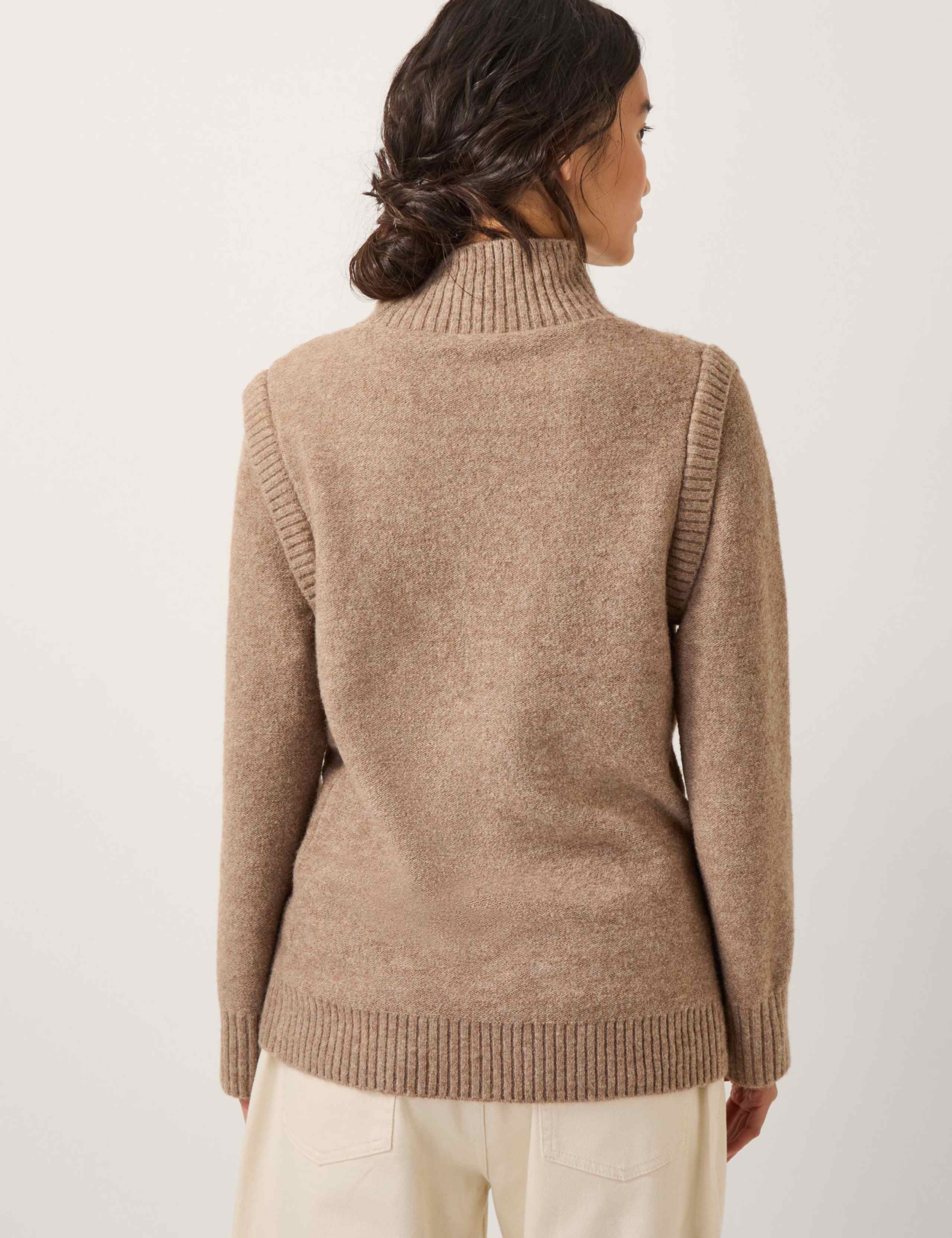 Cable Knit Embellished Funnel Neck Jumper 3 of 6