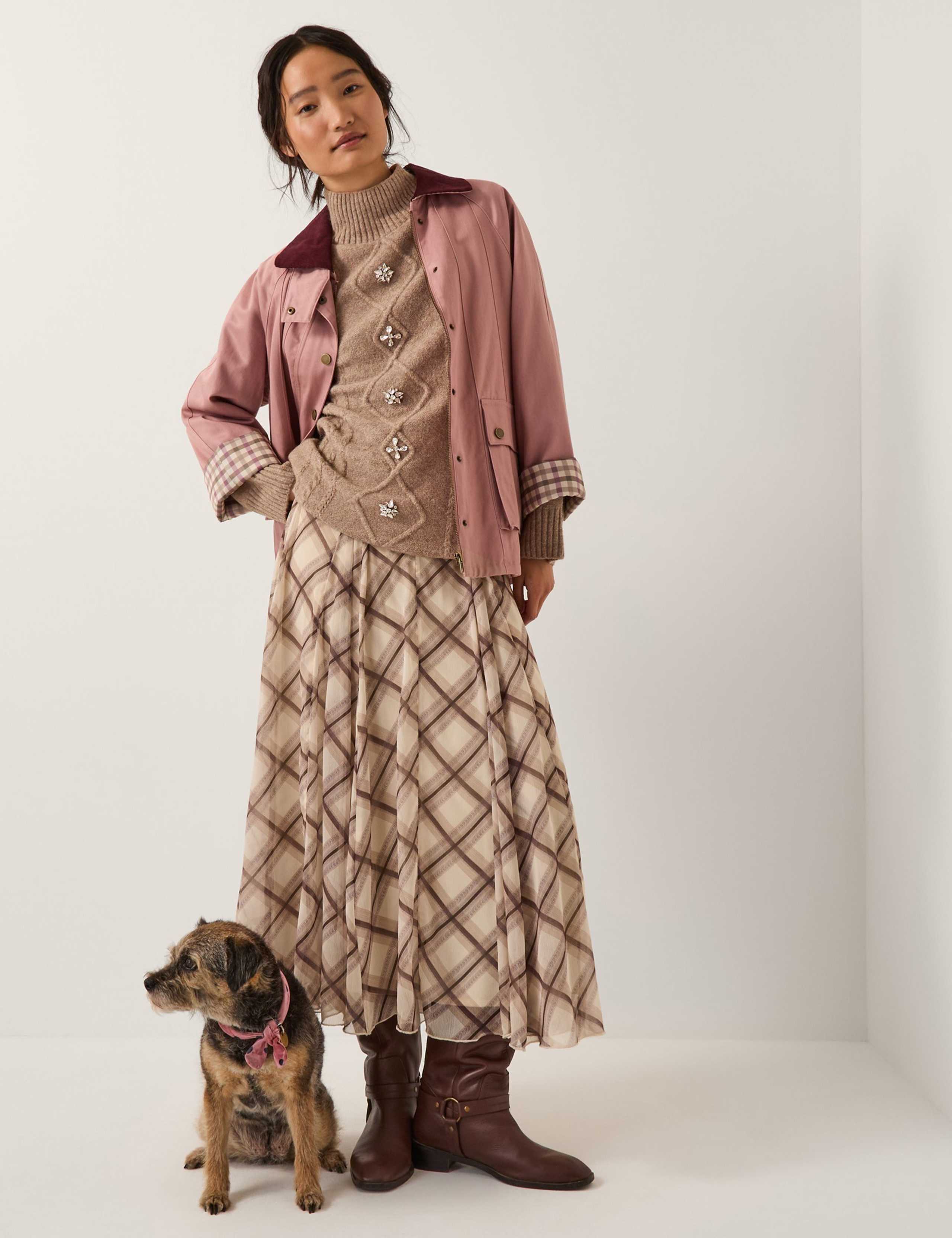 Cable Knit Embellished Funnel Neck Jumper 6 of 6