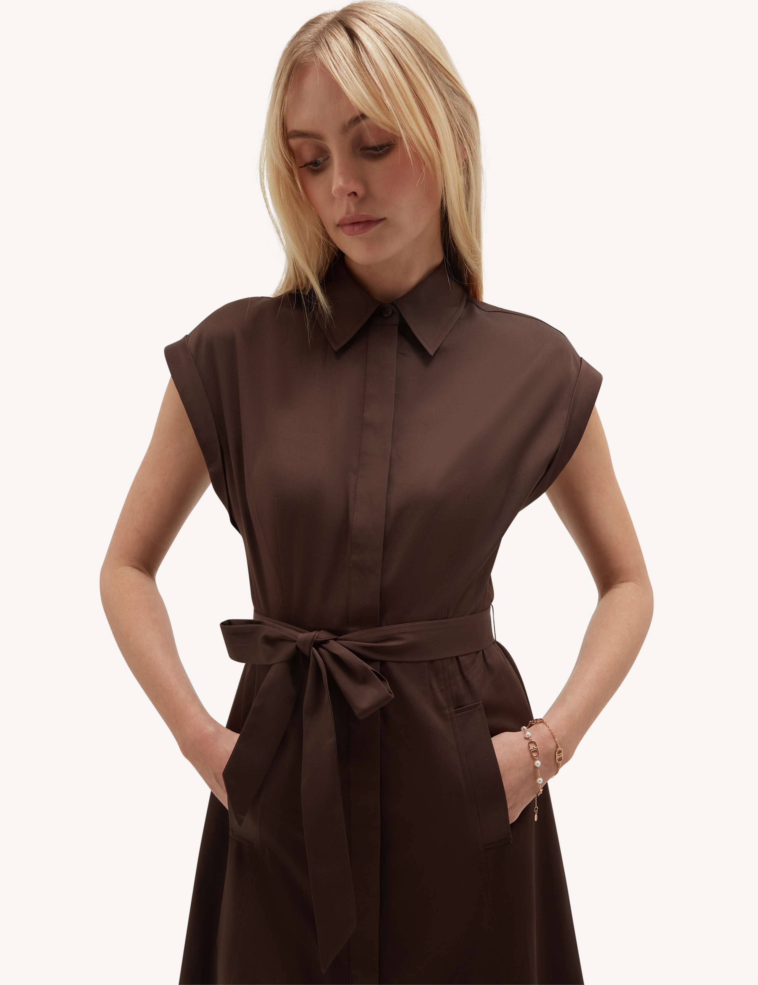 Cotton Rich Knee Length Shirt Dress 4 of 5