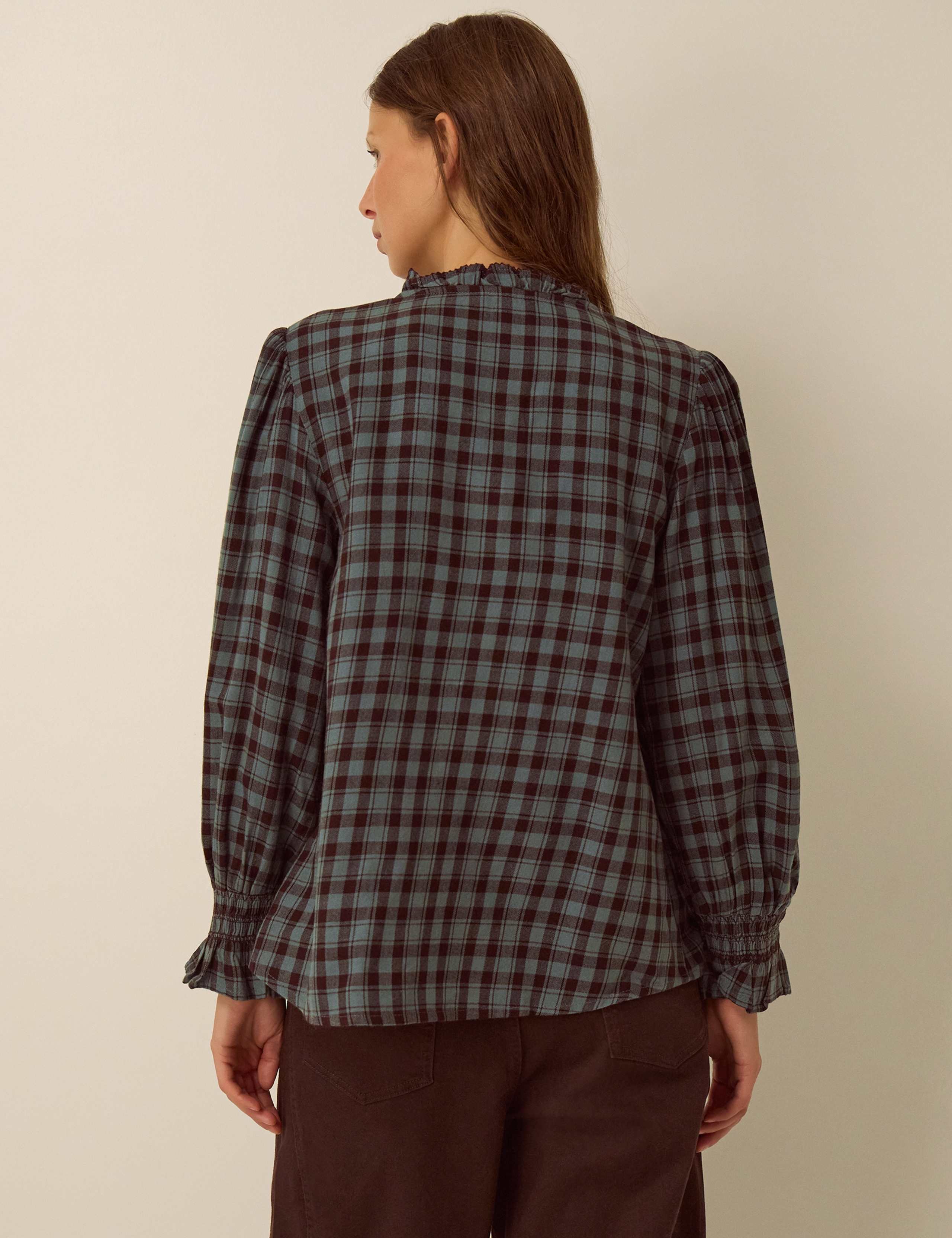 Checked High Neck Blouse 5 of 5