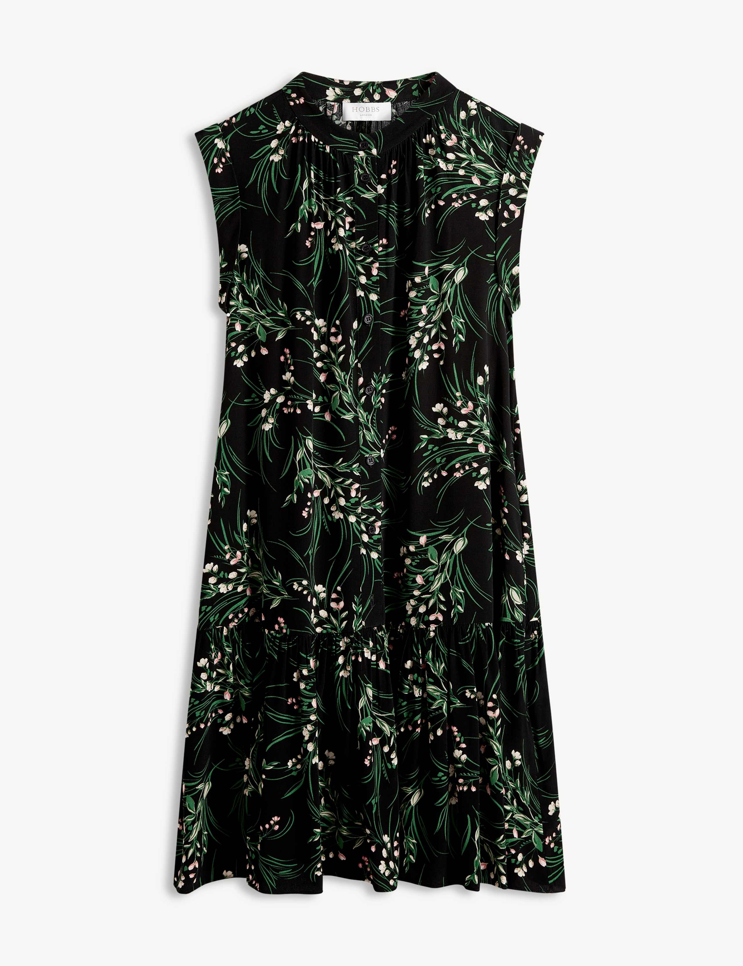 Floral Button Through Mini Tiered Dress 2 of 5