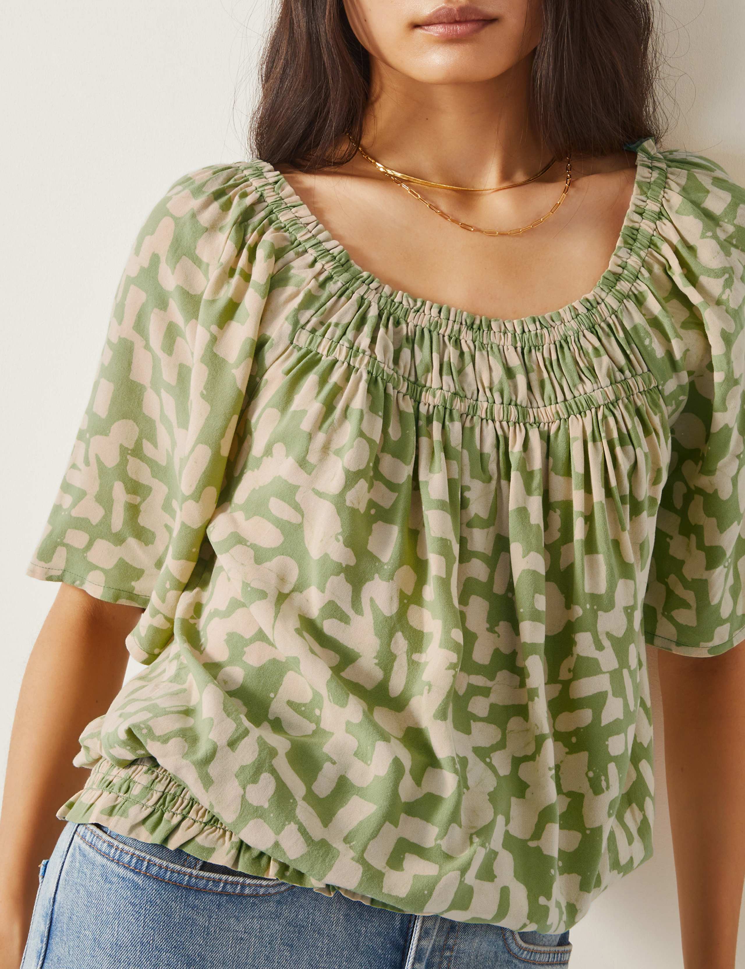 Printed Scoop Neck Top 4 of 5