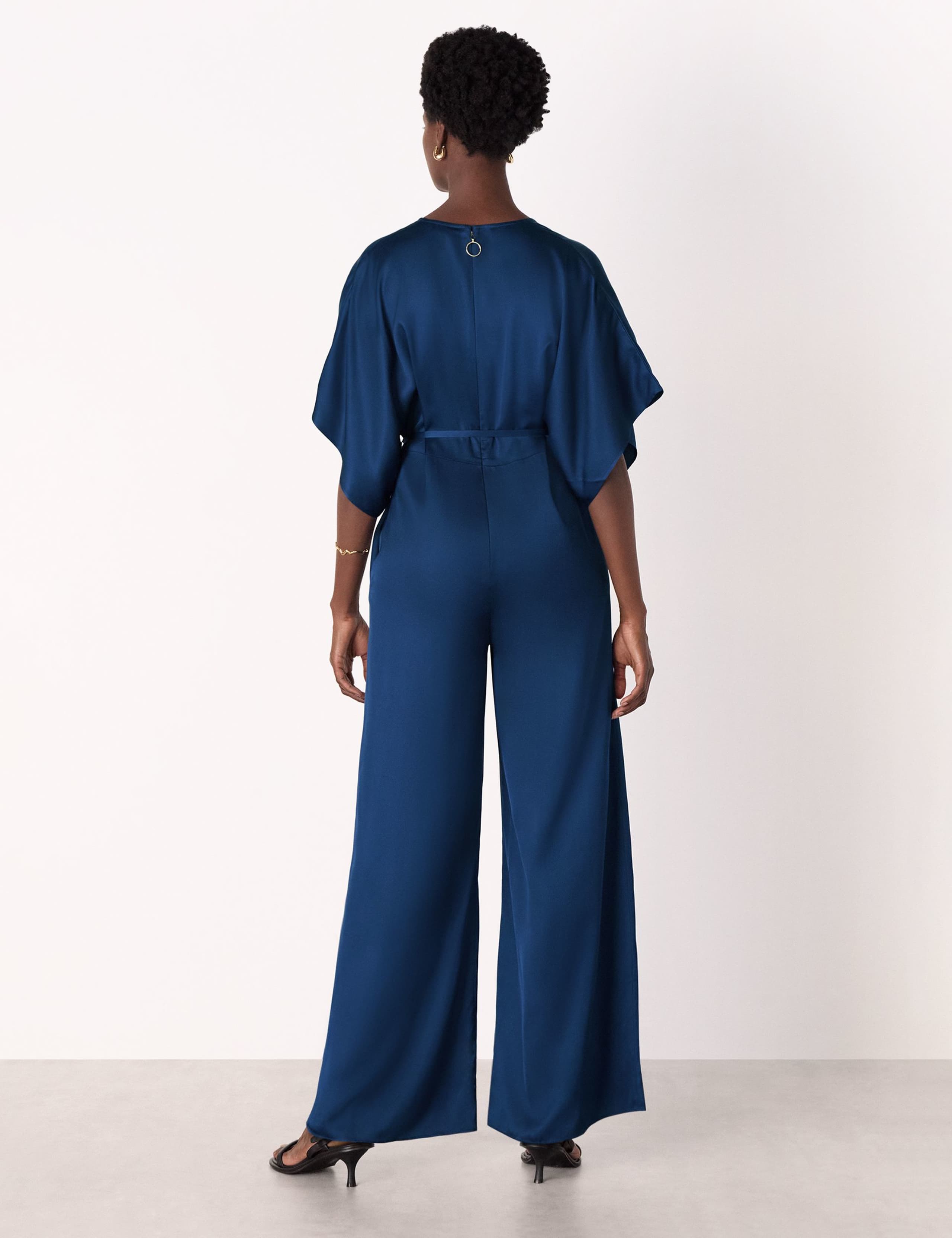 Satin Short Sleeve Jumpsuit 3 of 4