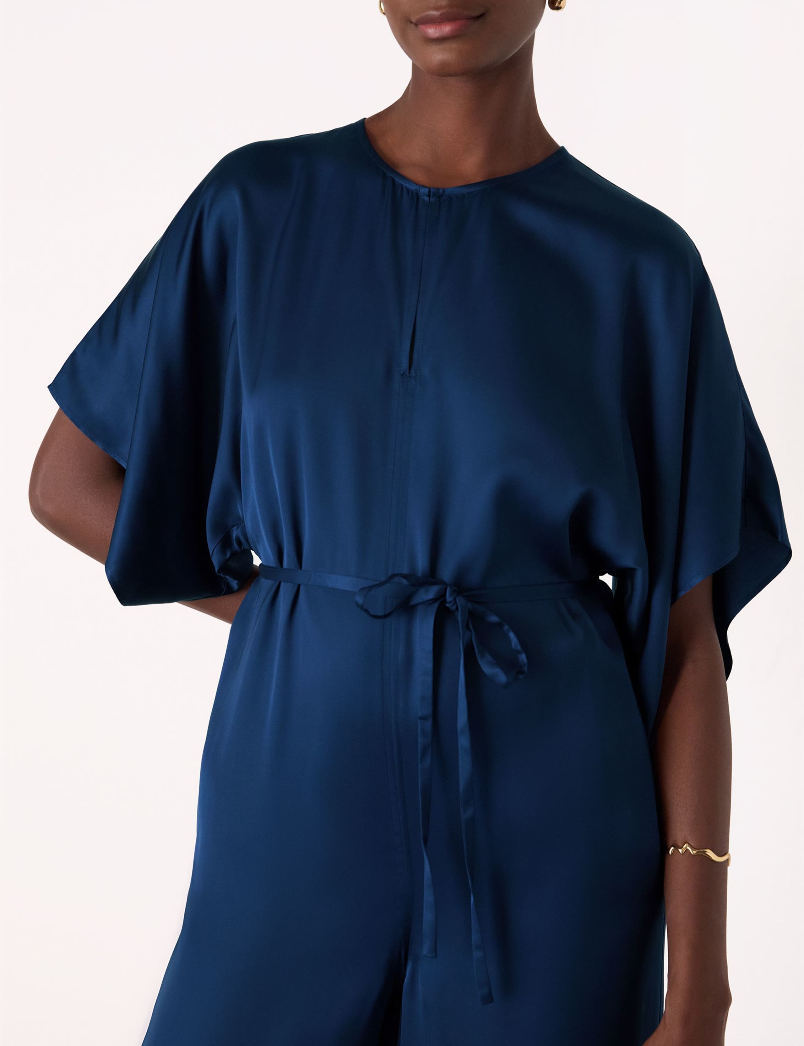 Satin Short Sleeve Jumpsuit 4 of 4