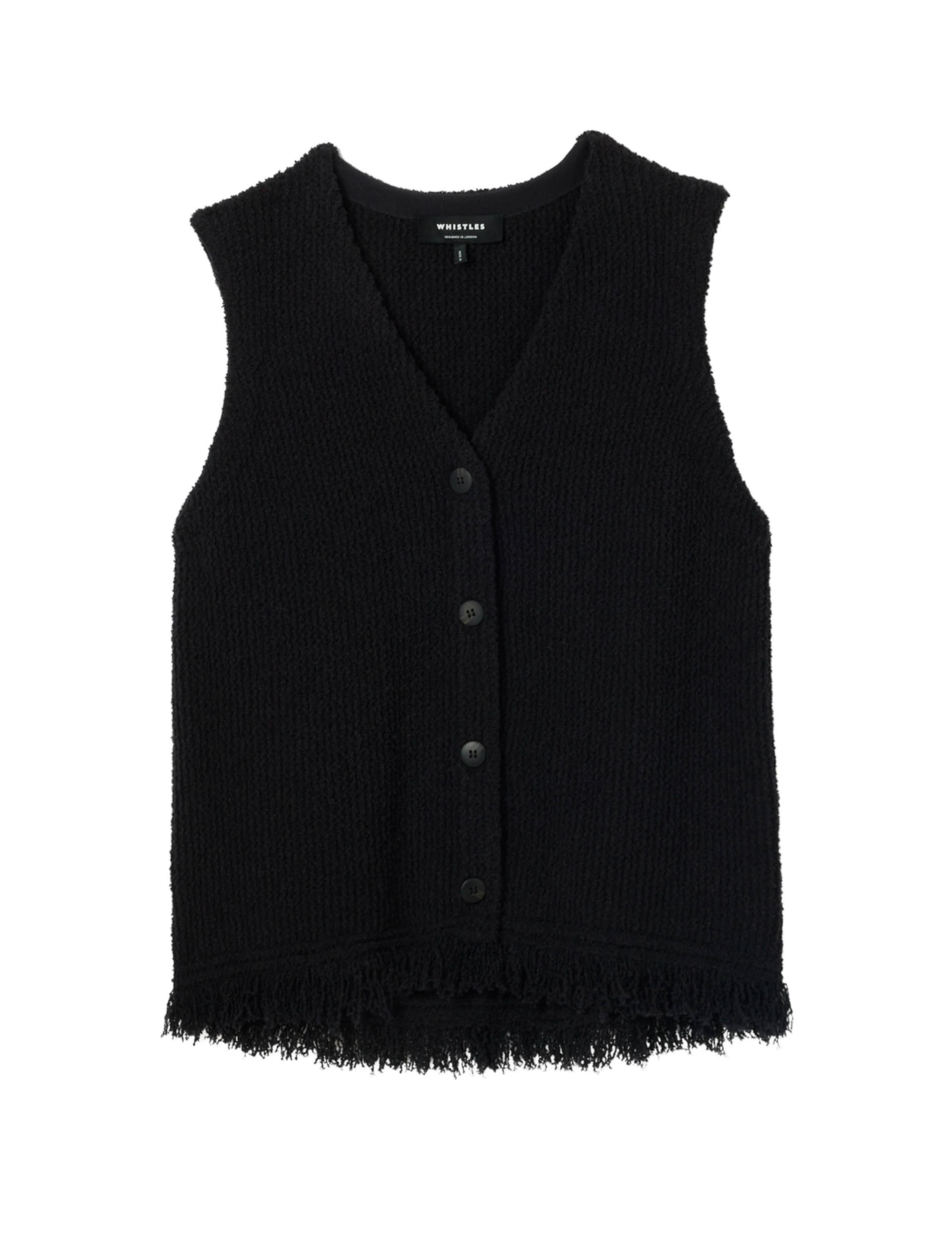Cotton Rich Fringed Knitted Vest 2 of 6
