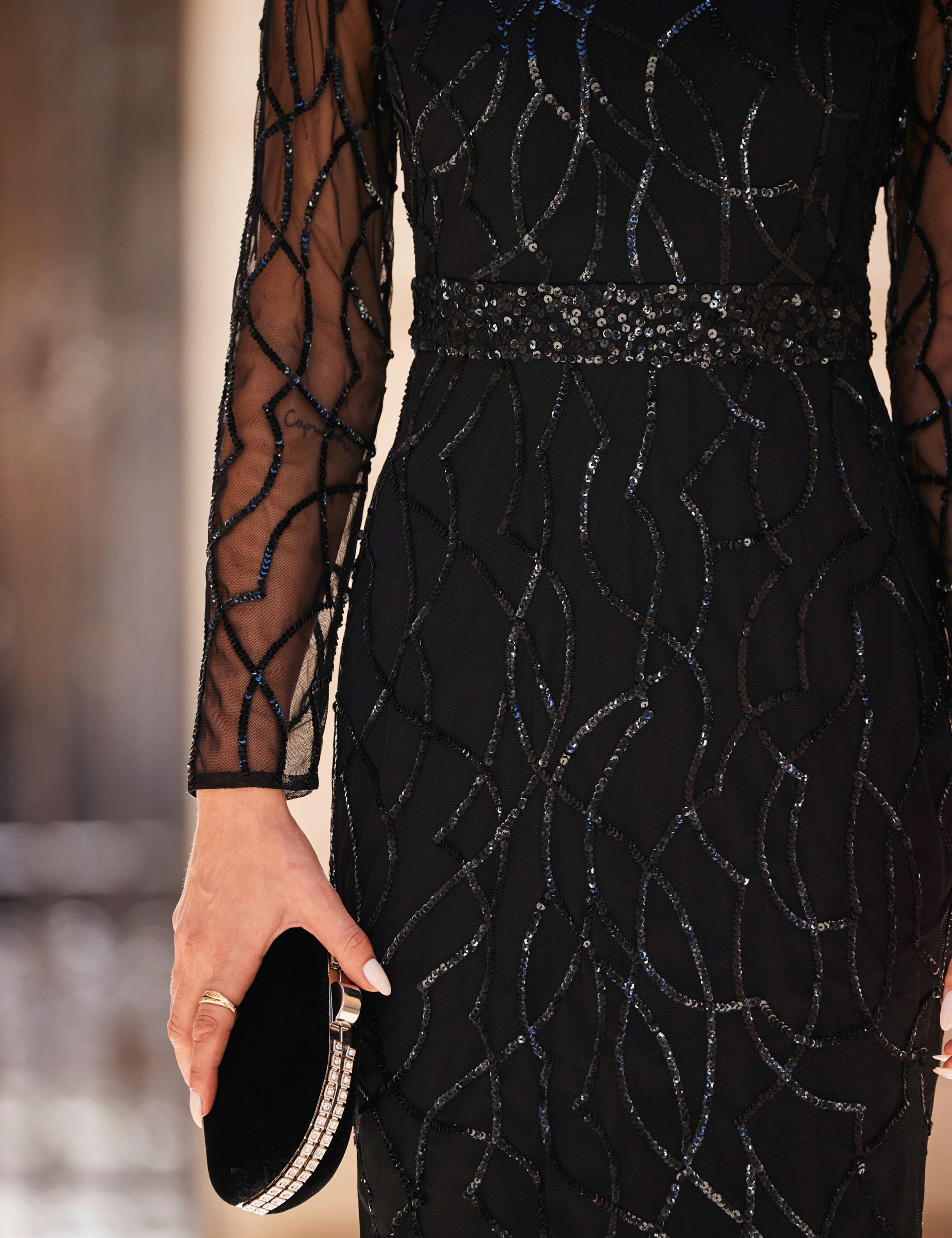 Sequin Keyhole Midi Bodycon Dress 2 of 7