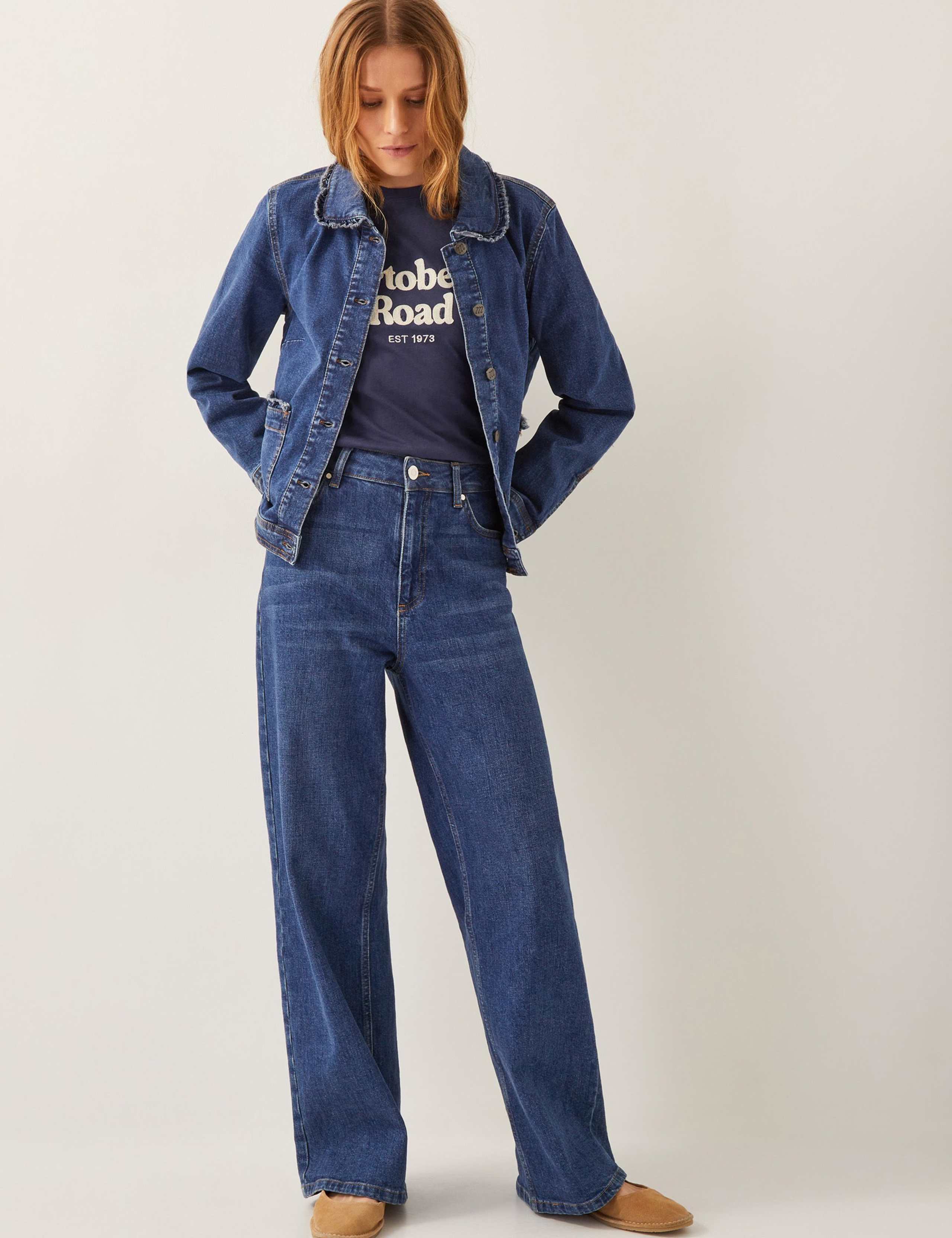 Denim Frill Detail Collared Jacket 4 of 4