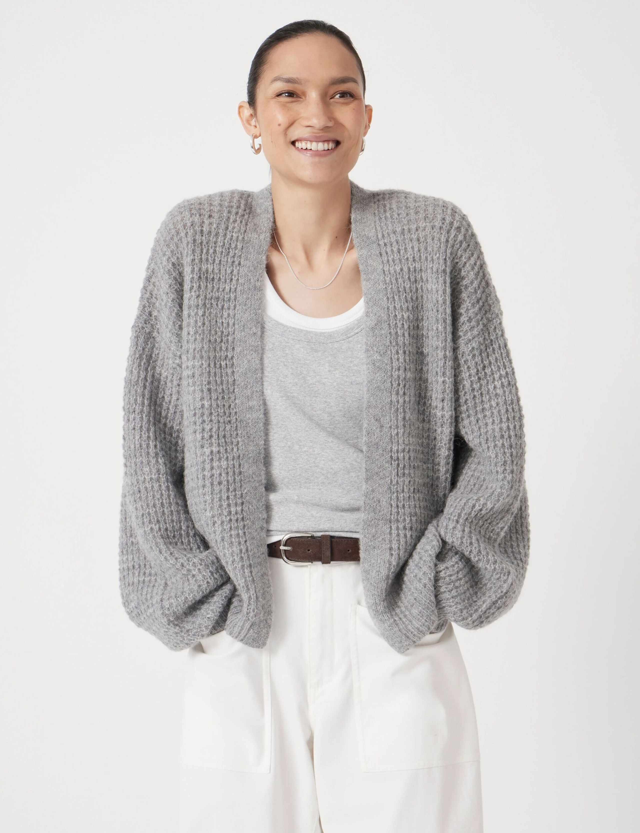 Waffle Stitch Edge to Edge Cardigan 1 of 5