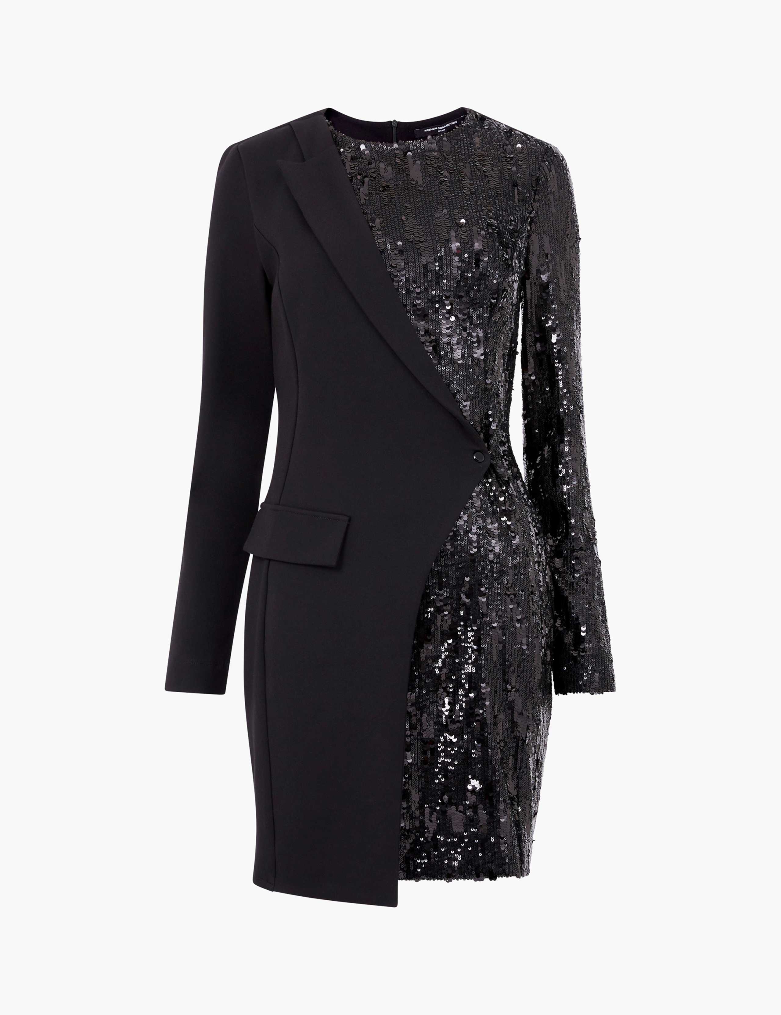 Jersey Sequin Round Neck Mini Wrap Dress 2 of 3