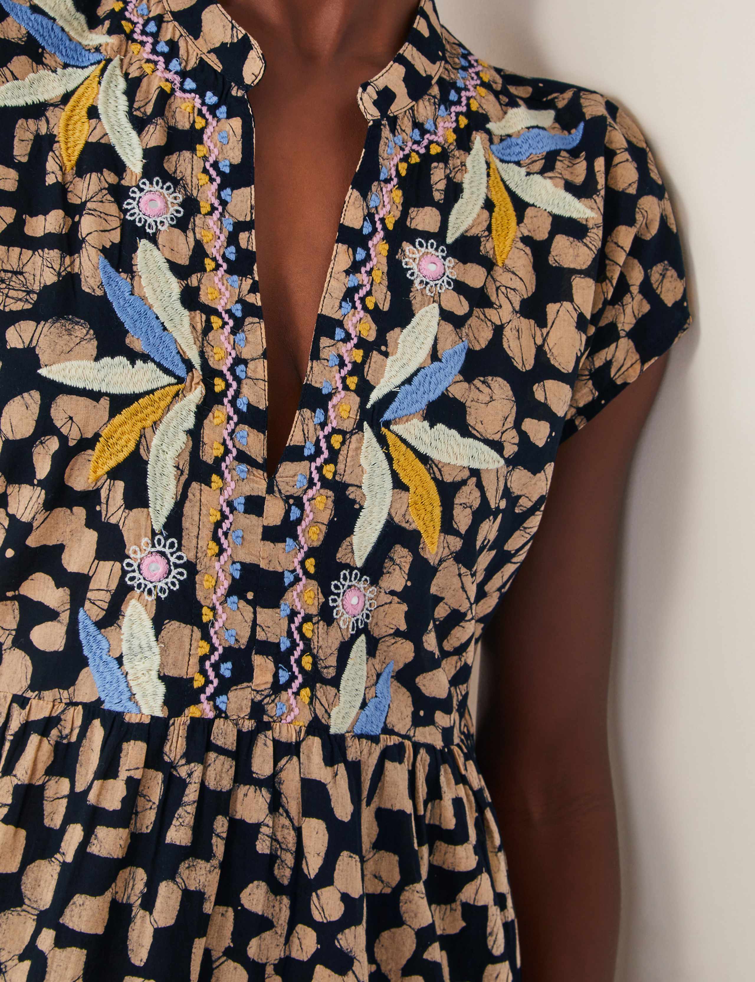 Pure Cotton Printed Knee Length Skater Dress 3 of 4