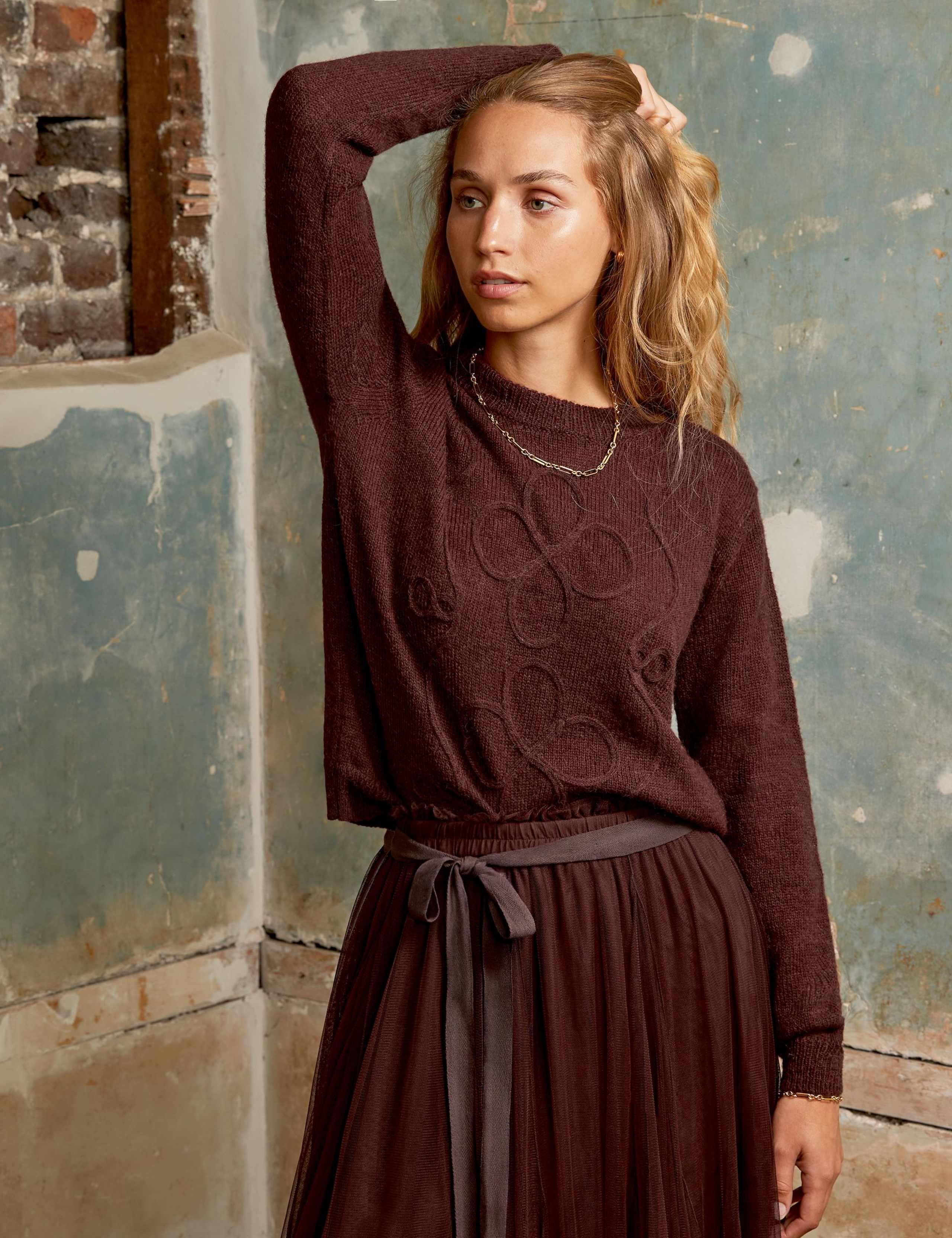 Alpaca Blend Applique Crew Neck Jumper 2 of 4