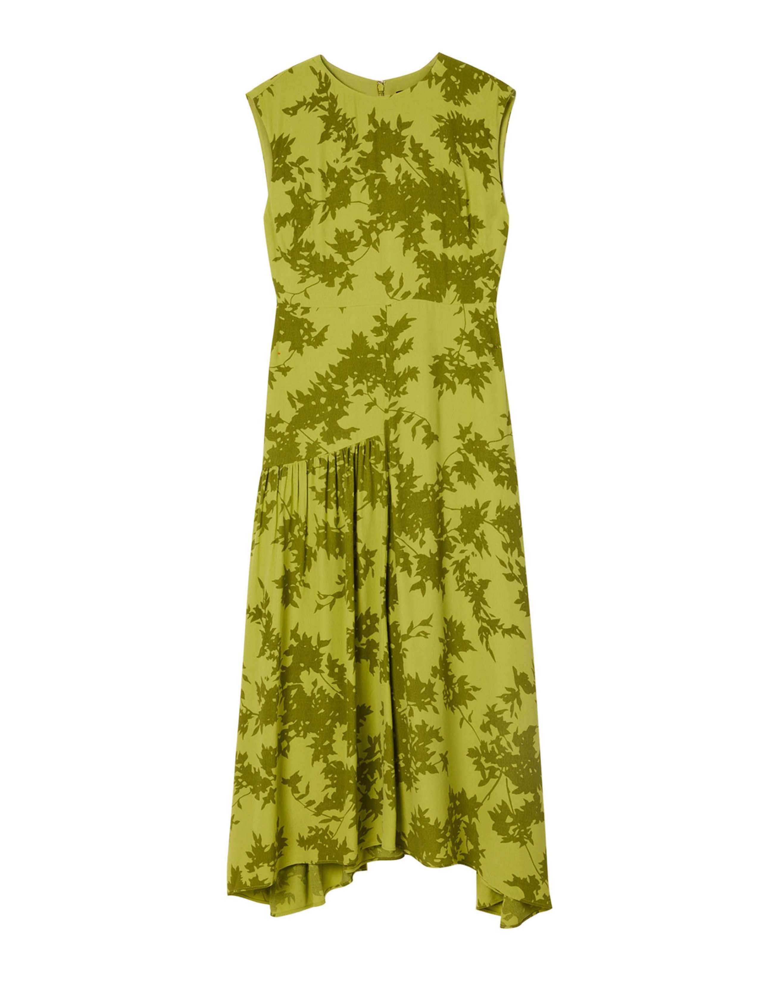 Floral Asymmetric Skirt Midi Skater Dress 2 of 5