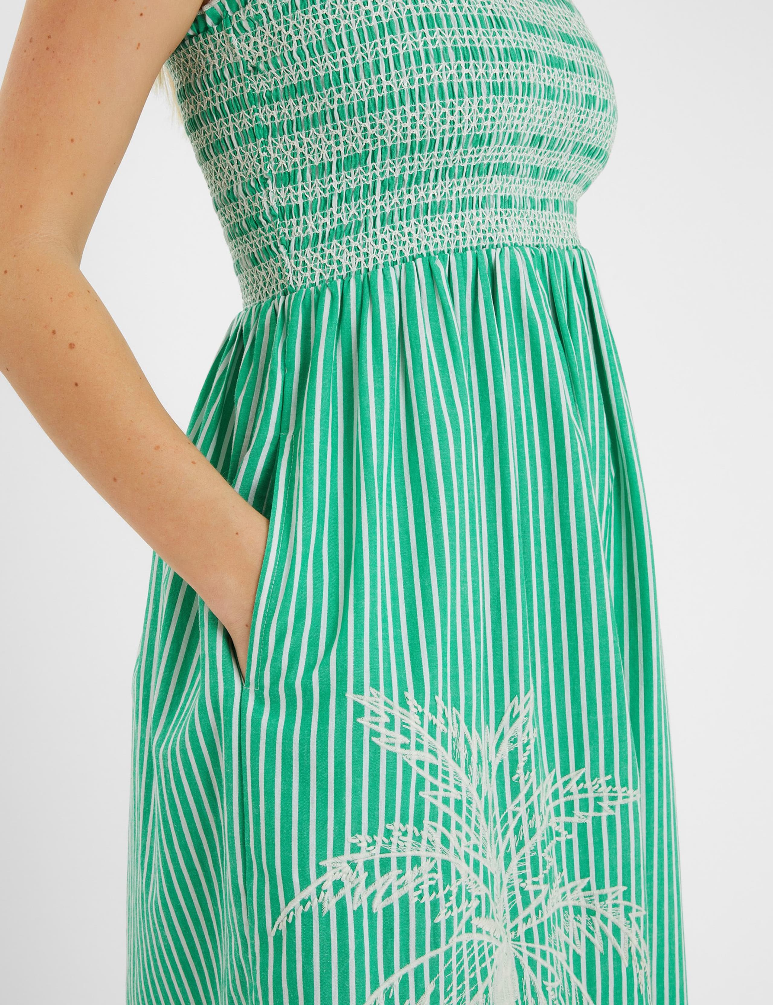 Pure Cotton Striped Midi Beach Dress 4 of 4