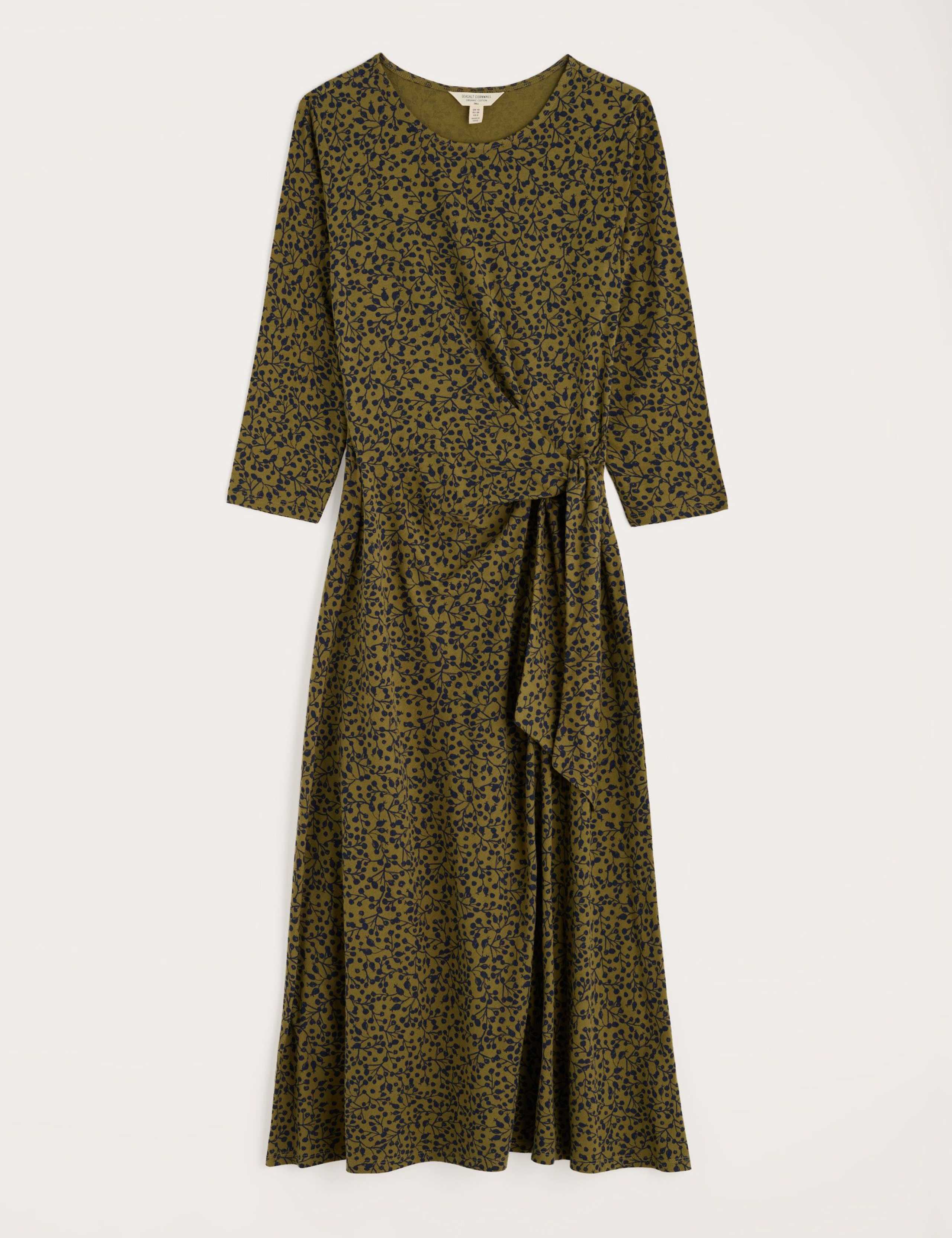 Cotton Rich 3/4 Sleeve Midi Waisted Dress 2 of 5