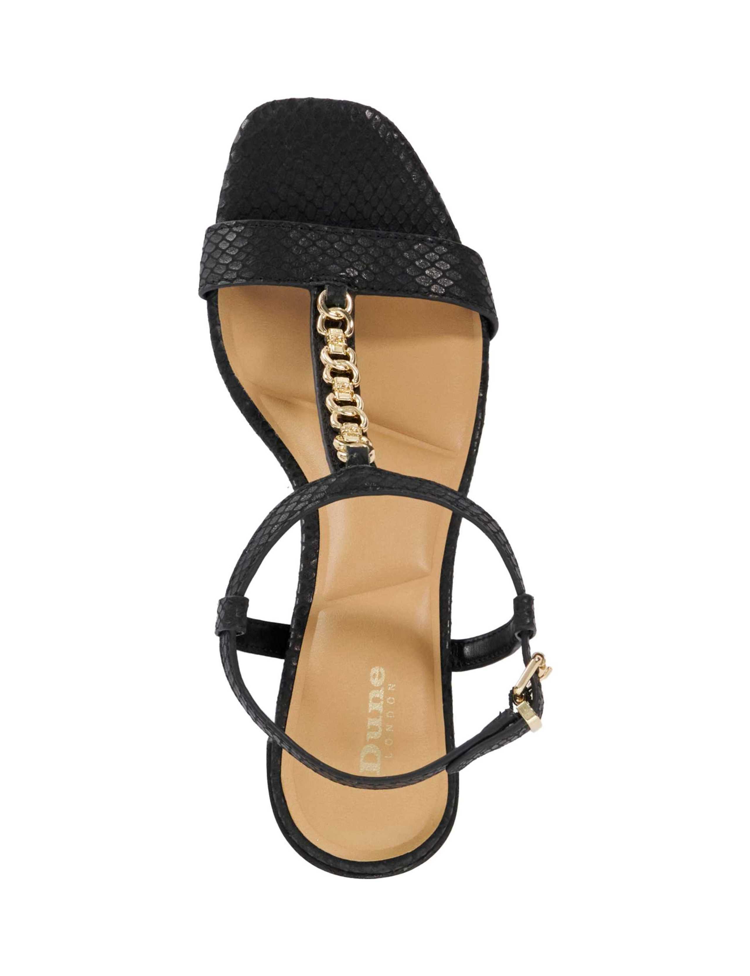 Leather Chain Detail Block Heel Sandals 2 of 5