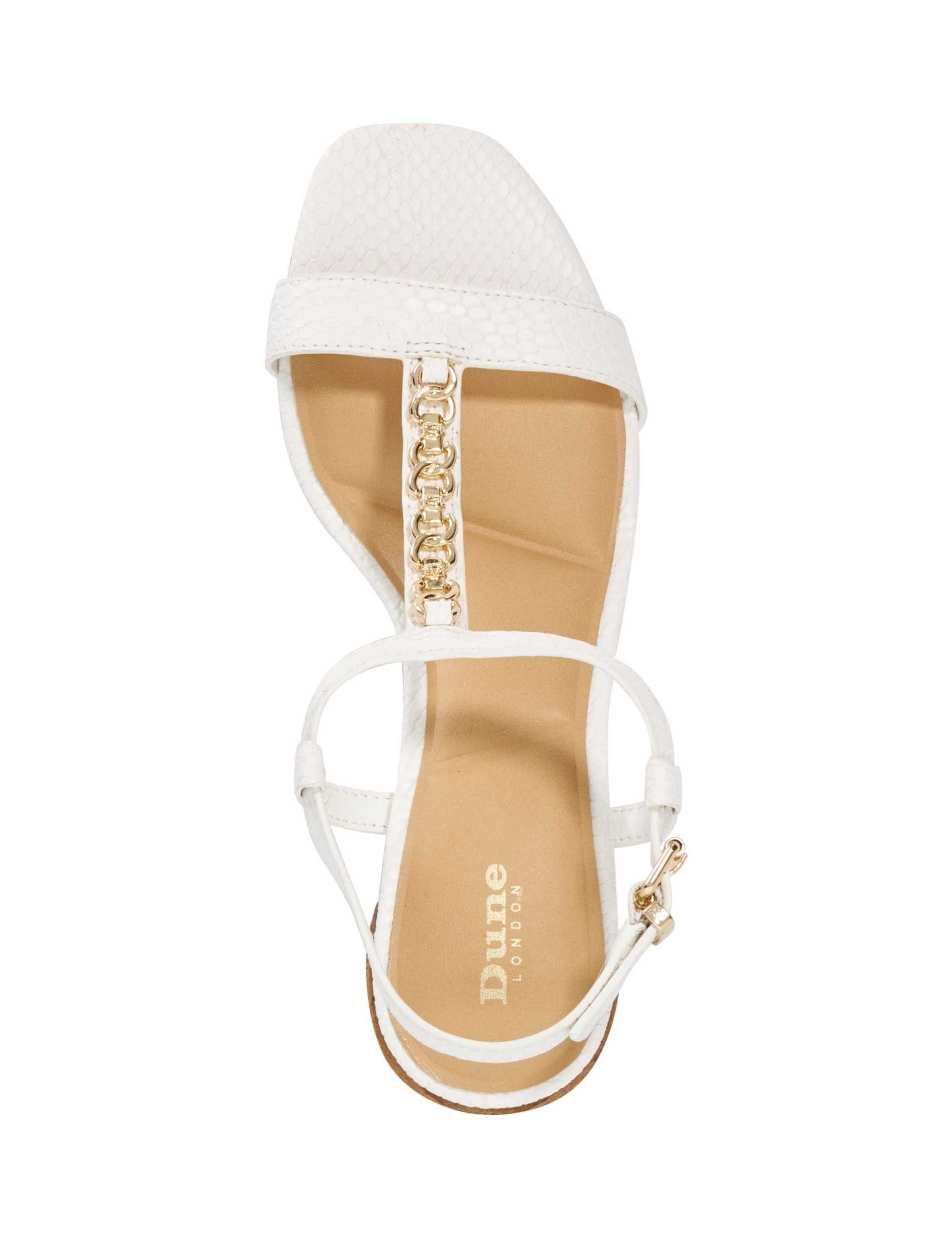 Leather Chain Detail Block Heel Sandals 2 of 5