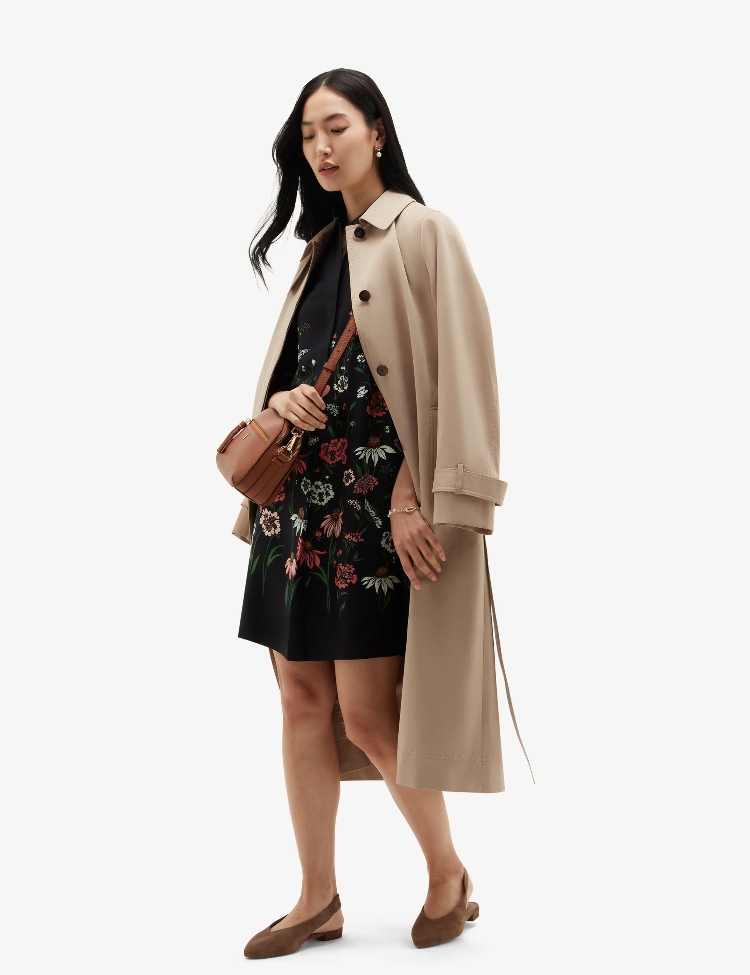 Floral Button Front Mini Shift Dress 7 of 8