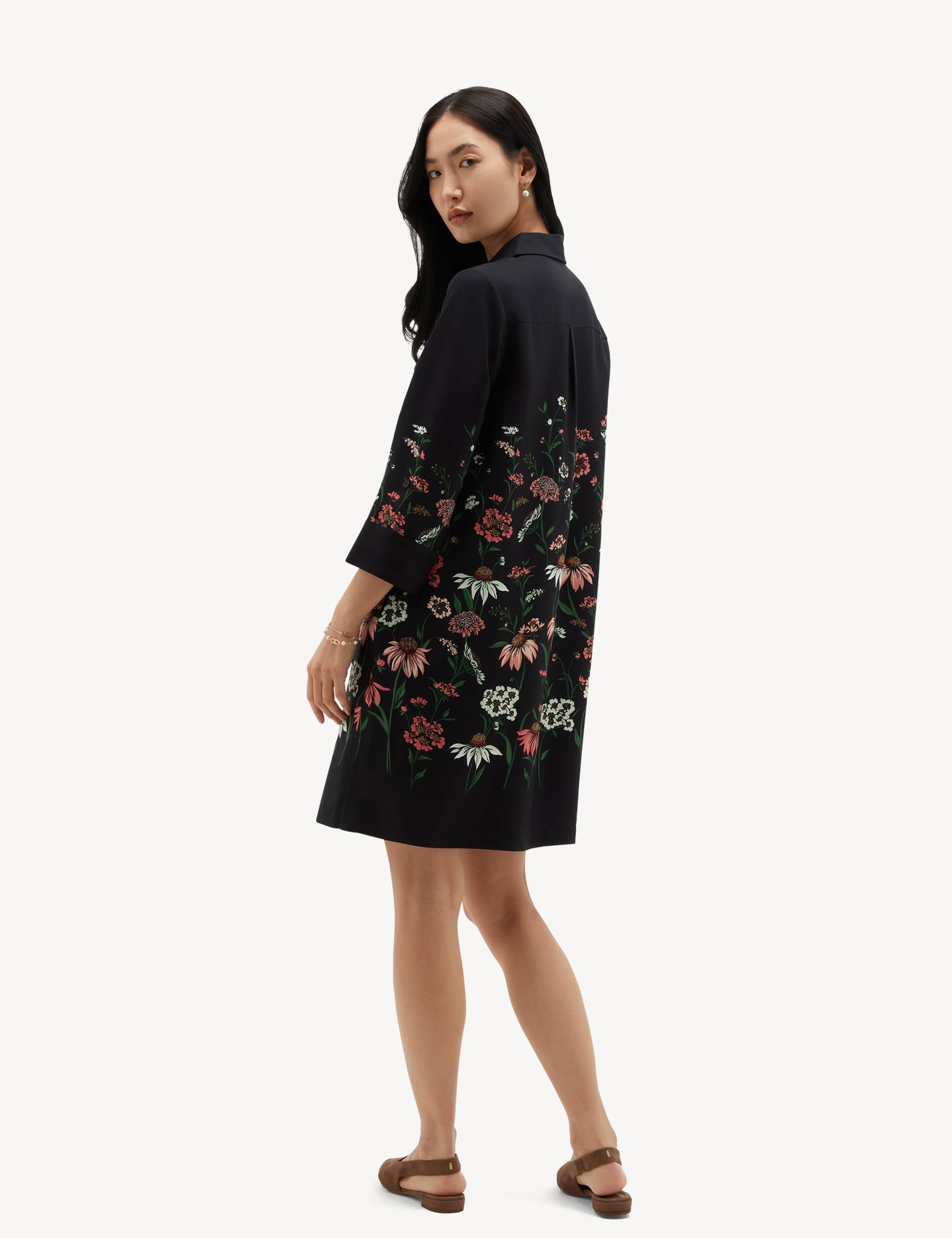Floral Button Front Mini Shift Dress 8 of 8