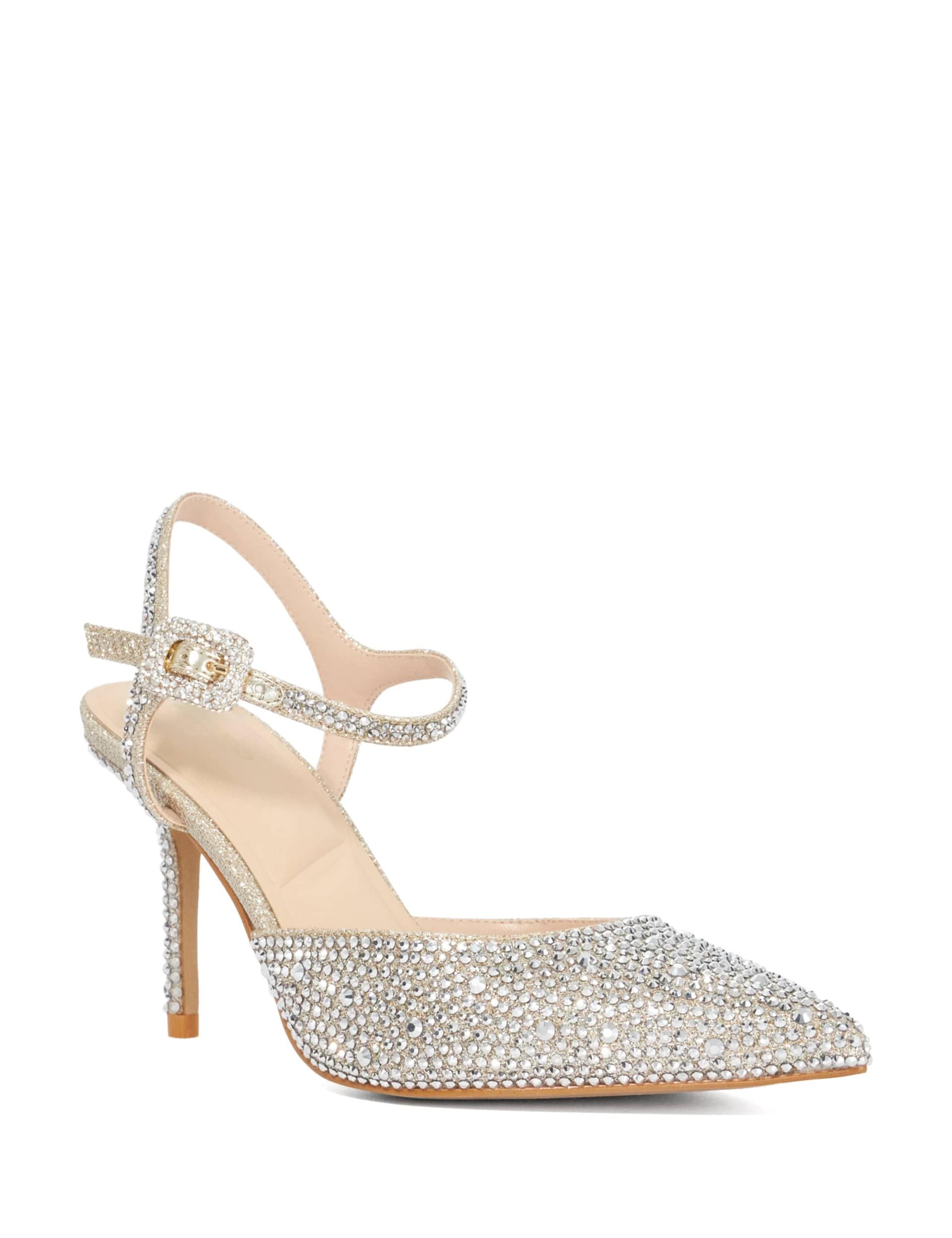 Sparkle Ankle Strap Stiletto Heel Court Shoes 3 of 5