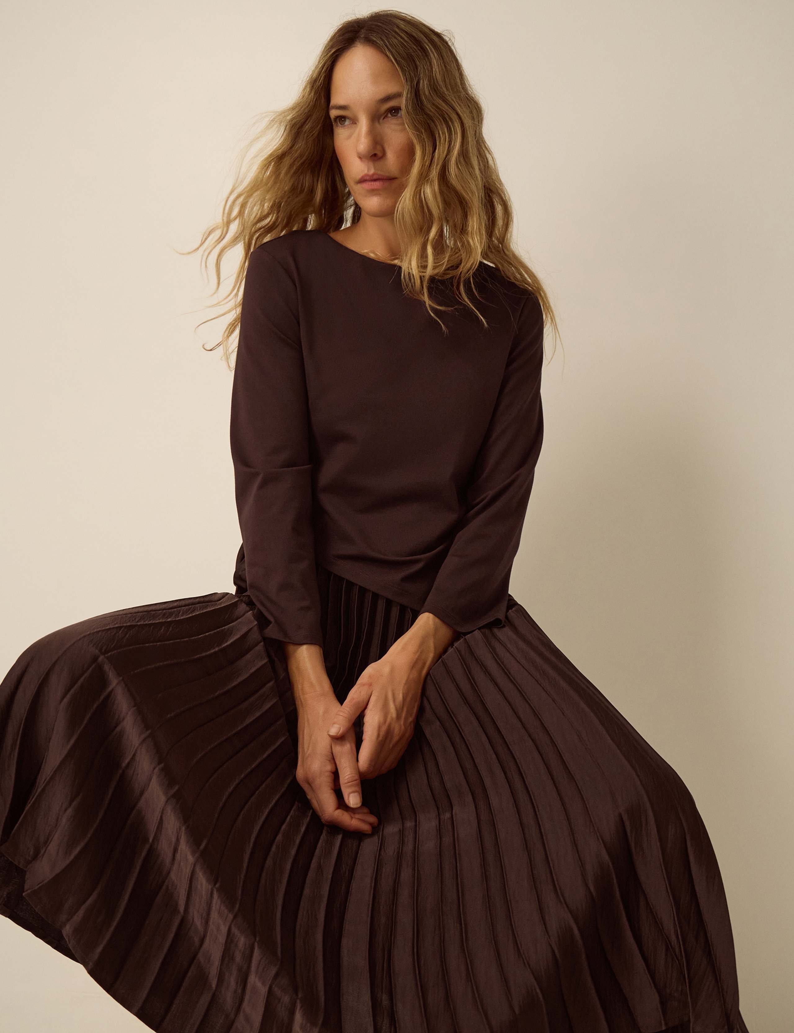 Pleated Midi Skater Dress 2 of 5