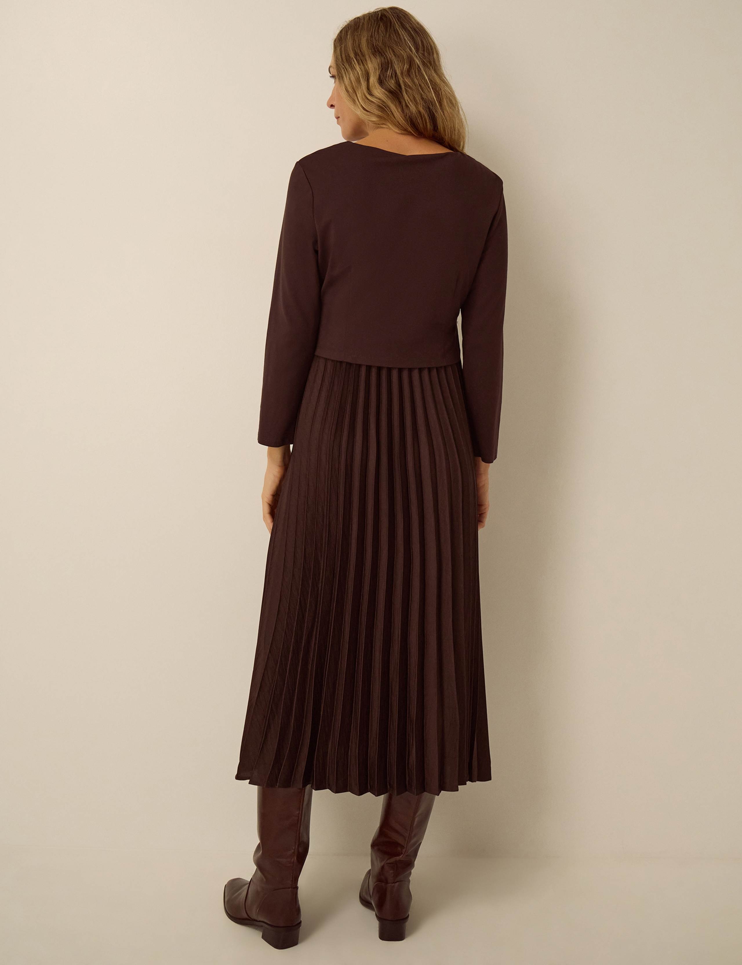 Pleated Midi Skater Dress 5 of 5