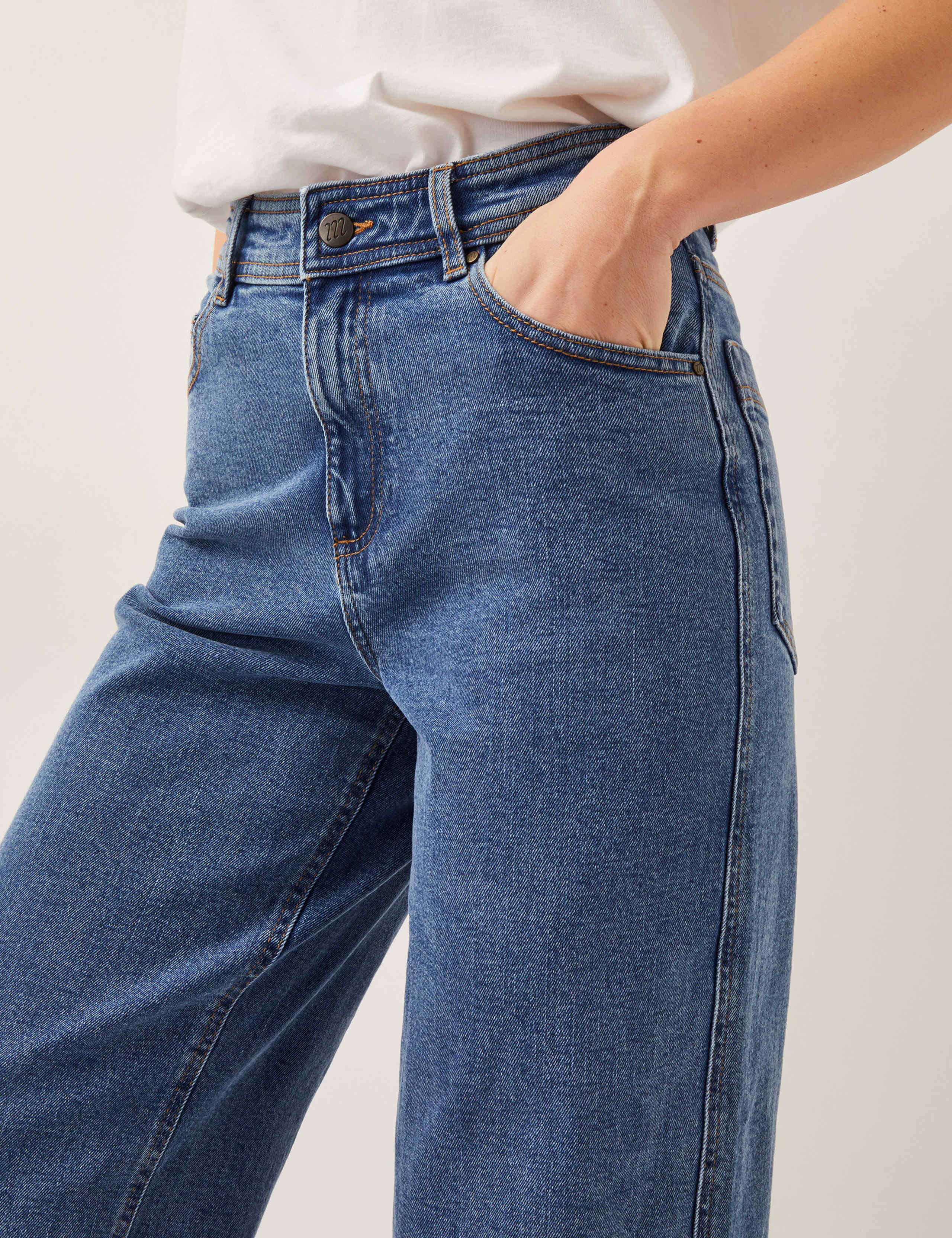High Waisted Straight Leg Cropped Jeans 2 of 4
