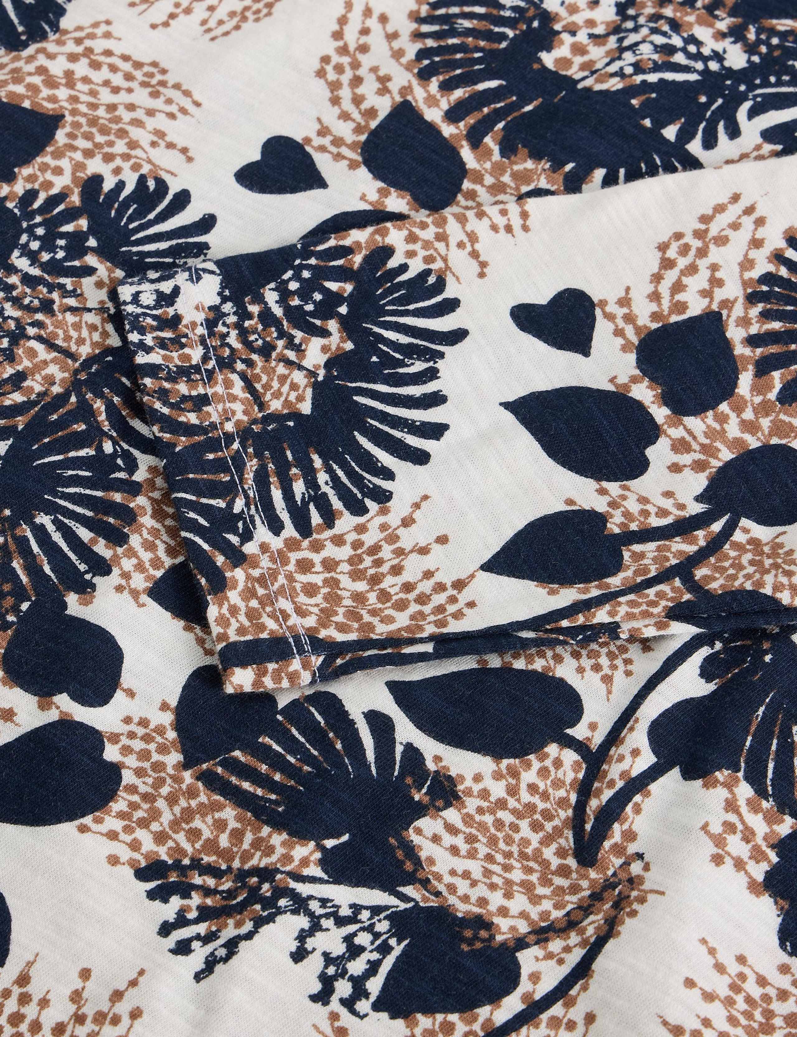 Pure Cotton Leaf Print Top 5 of 6