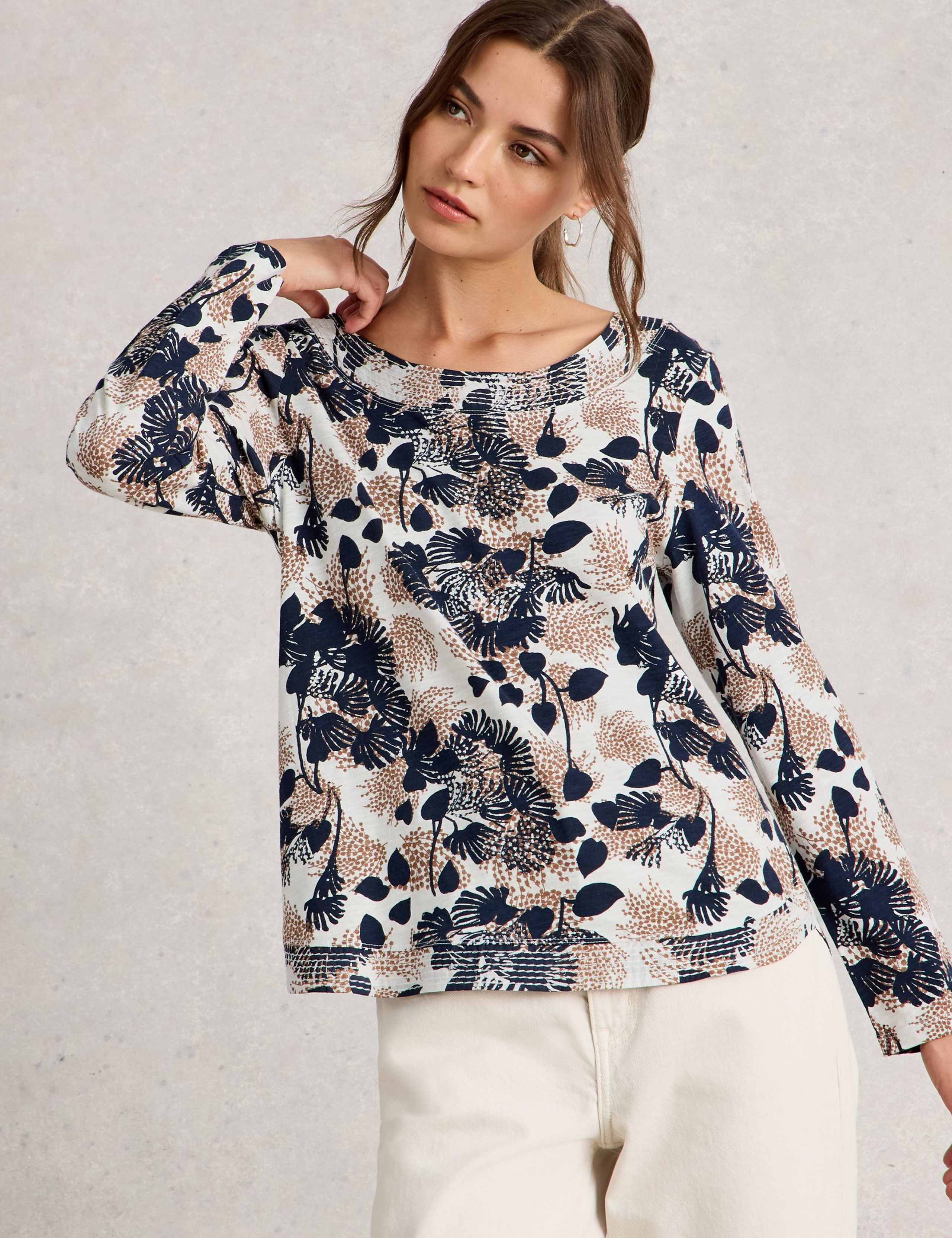Pure Cotton Leaf Print Top 6 of 6