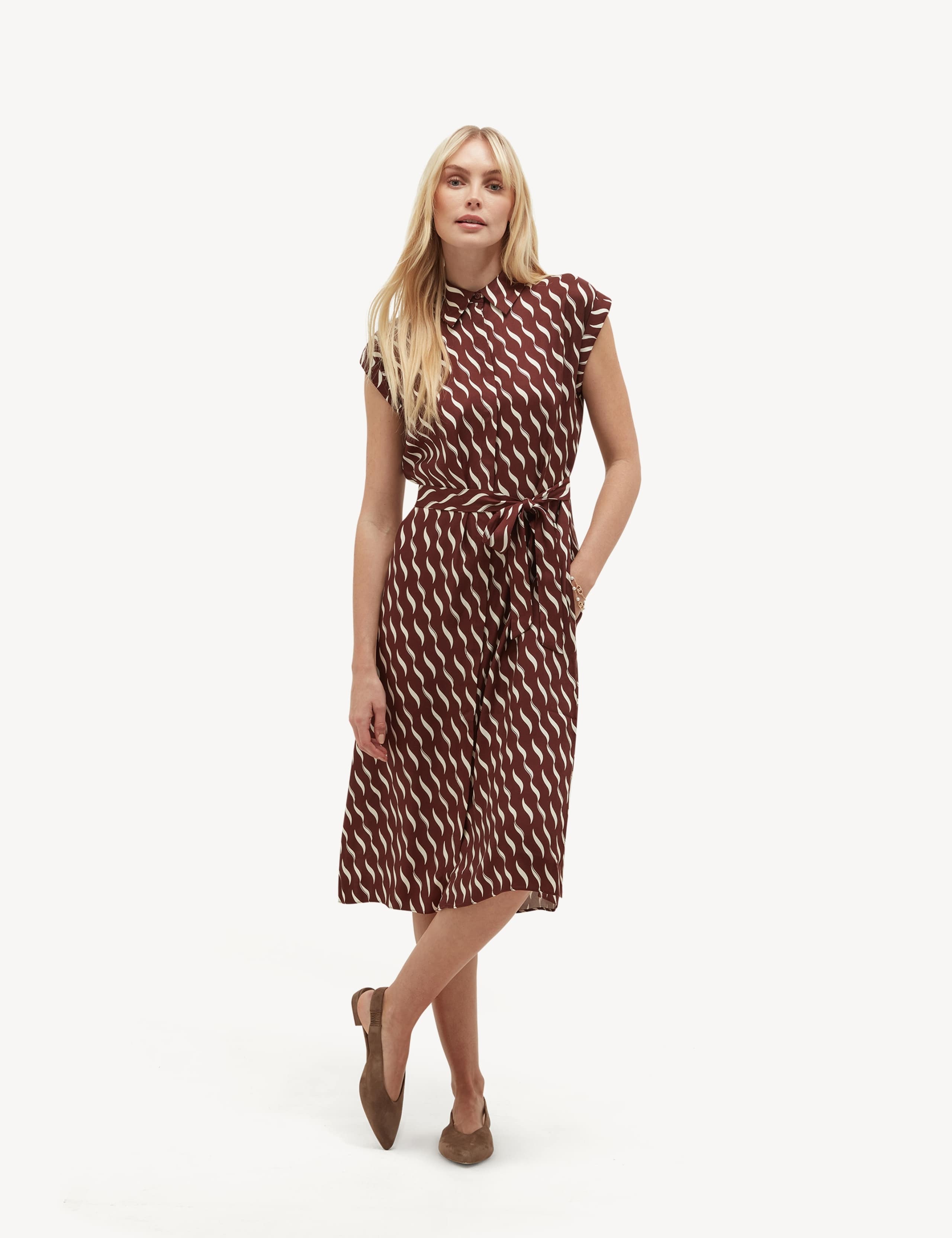 Geoemtric Midi Shirt Dress 1 of 5
