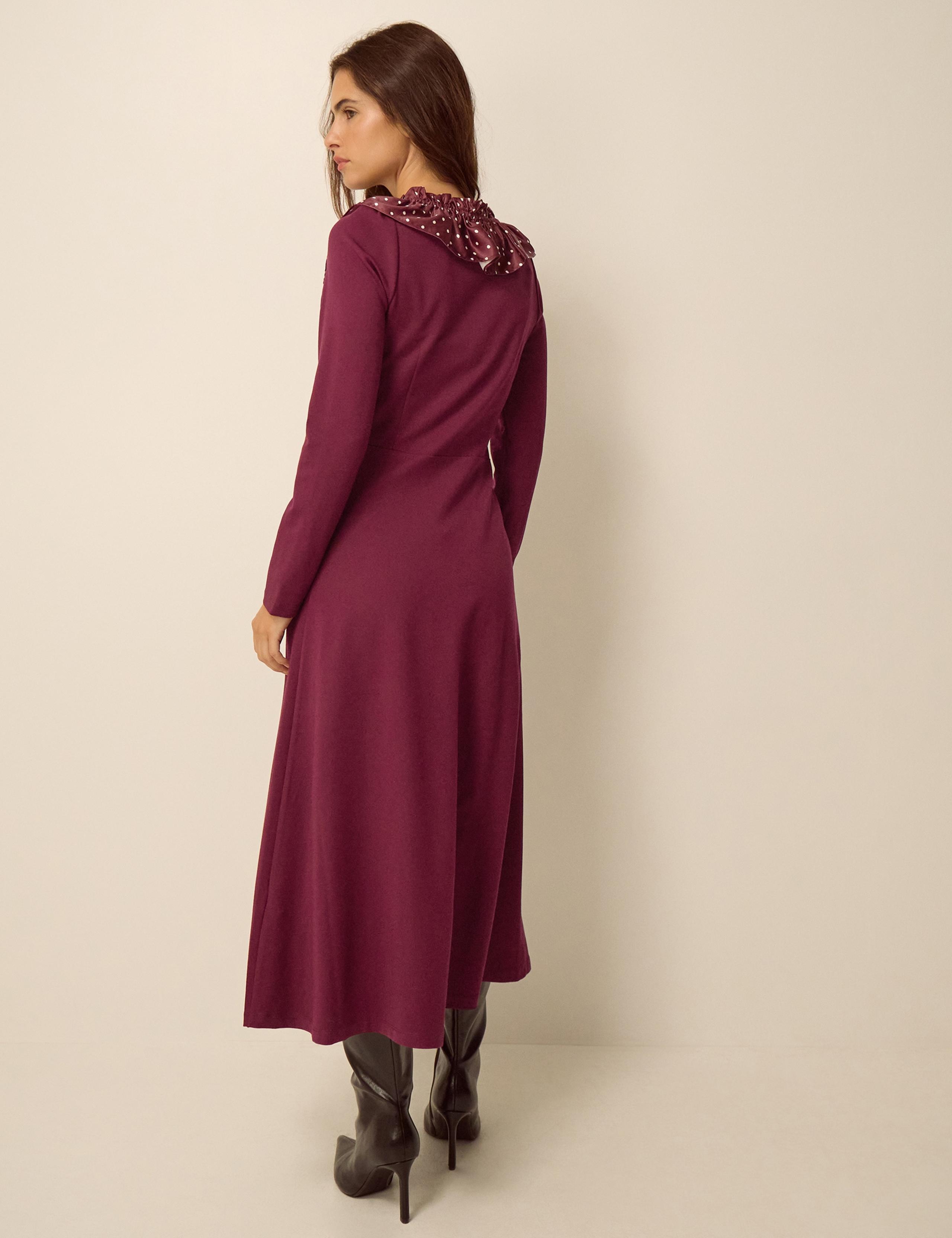 Jersey V-Neck Midi Skater Dress 2 of 4