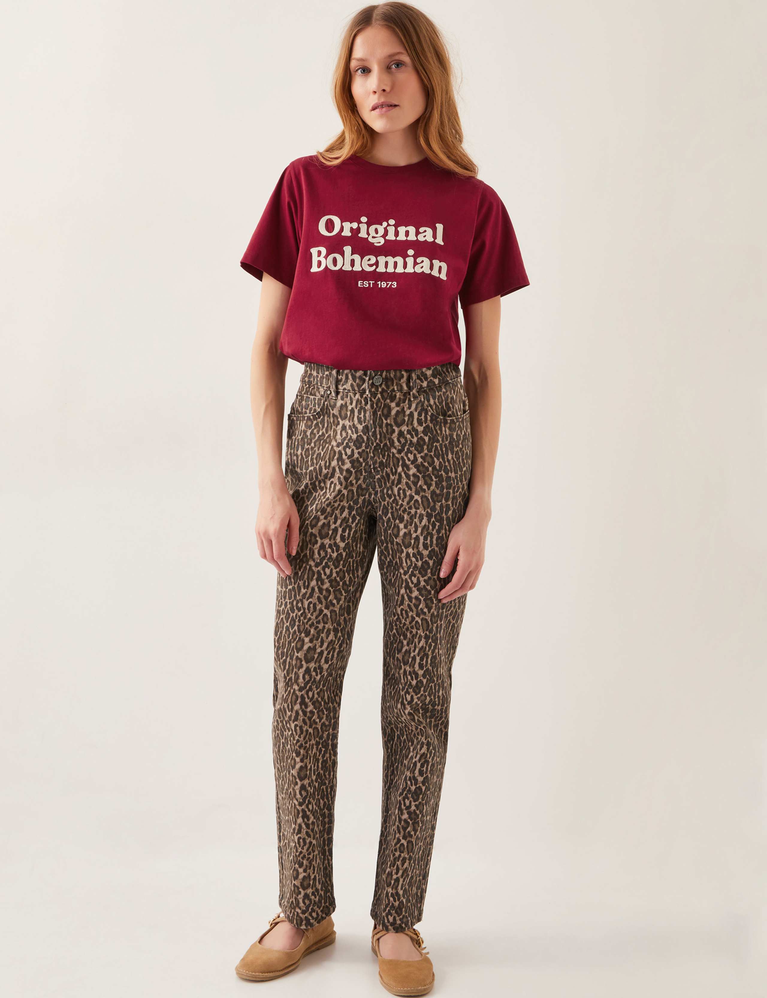 High Waisted Animal Print Jeans 3 of 4