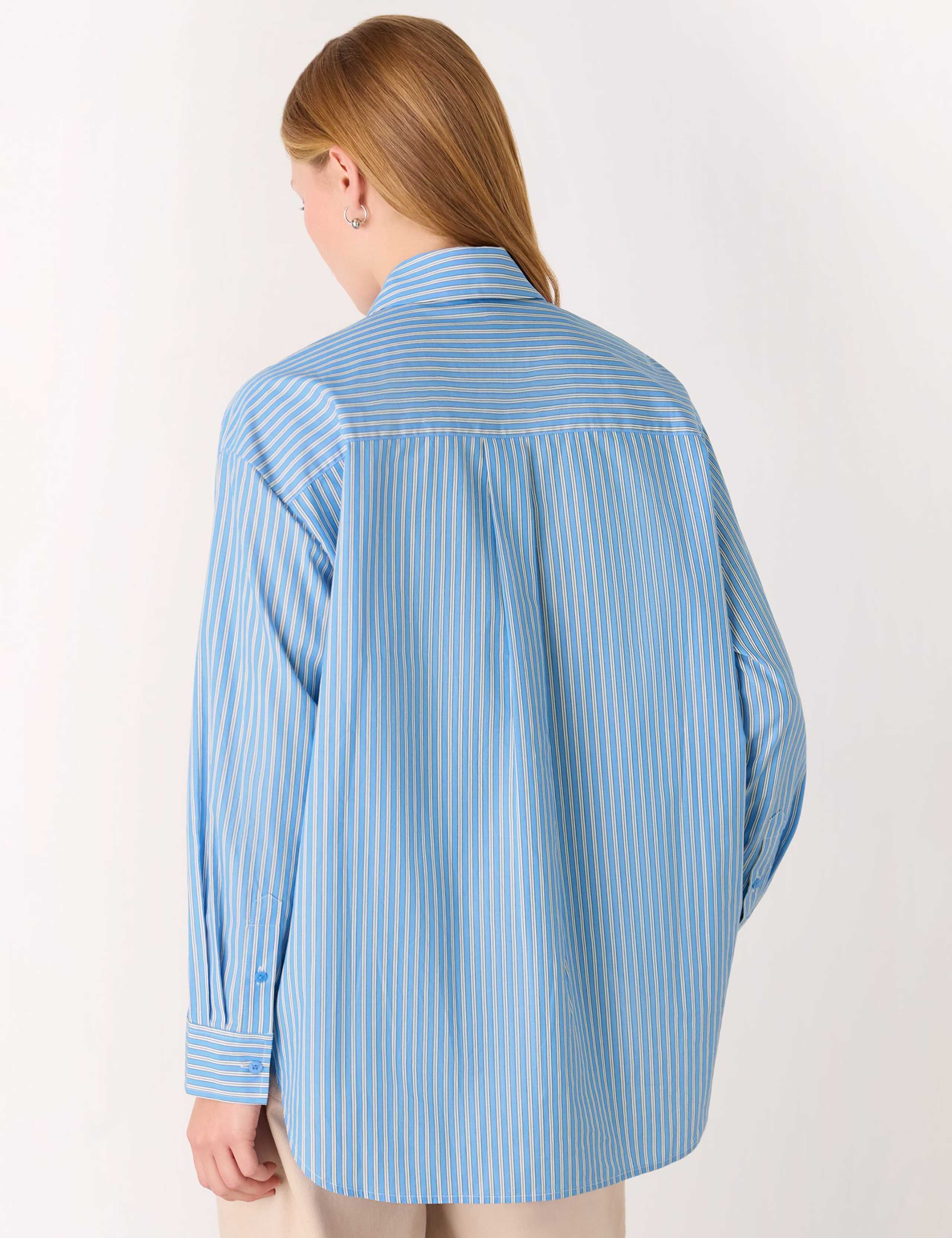Pure Cotton Striped Oversized Shirt 3 of 4