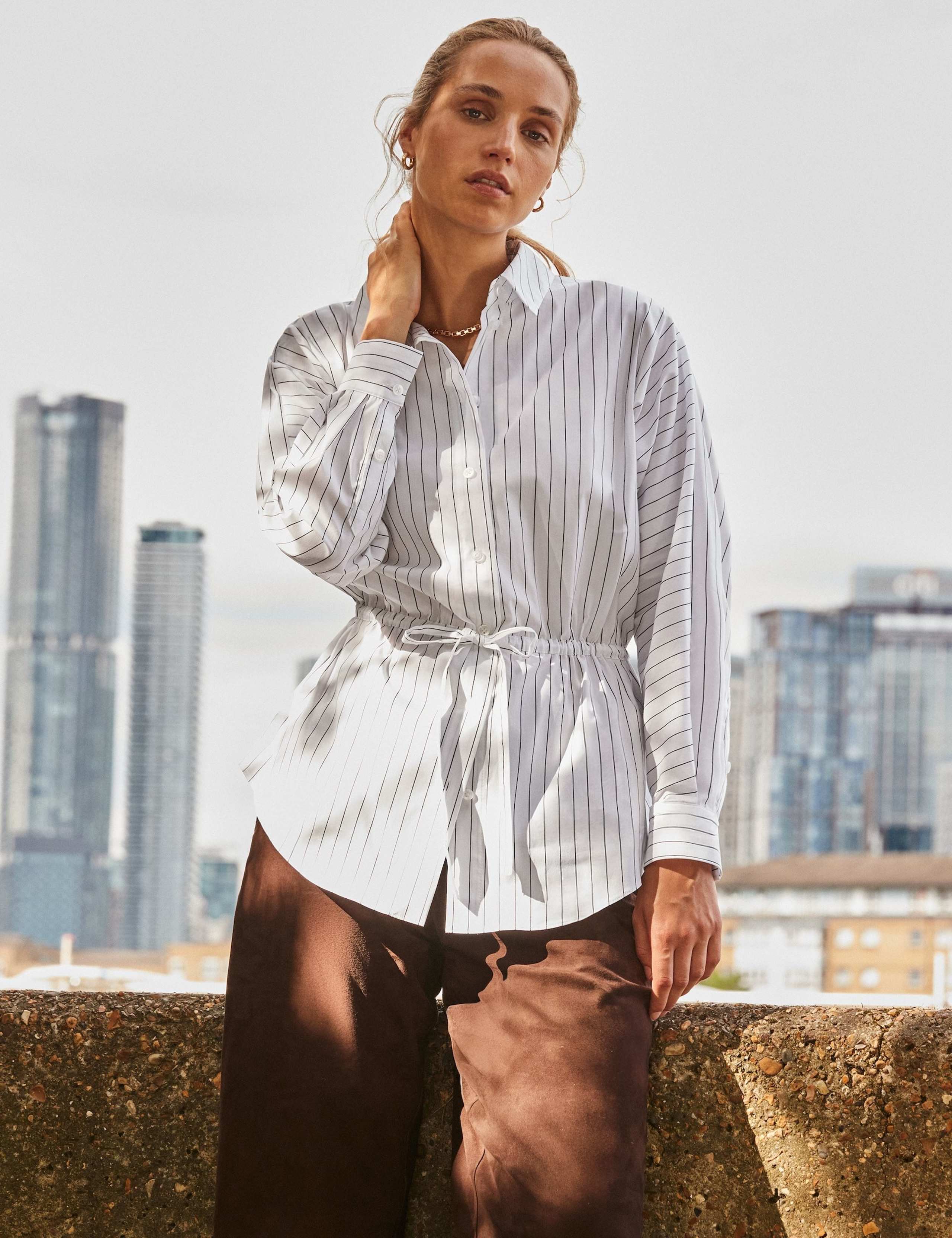 Cotton Rich Collared Tie Detail Shirt 2 of 6