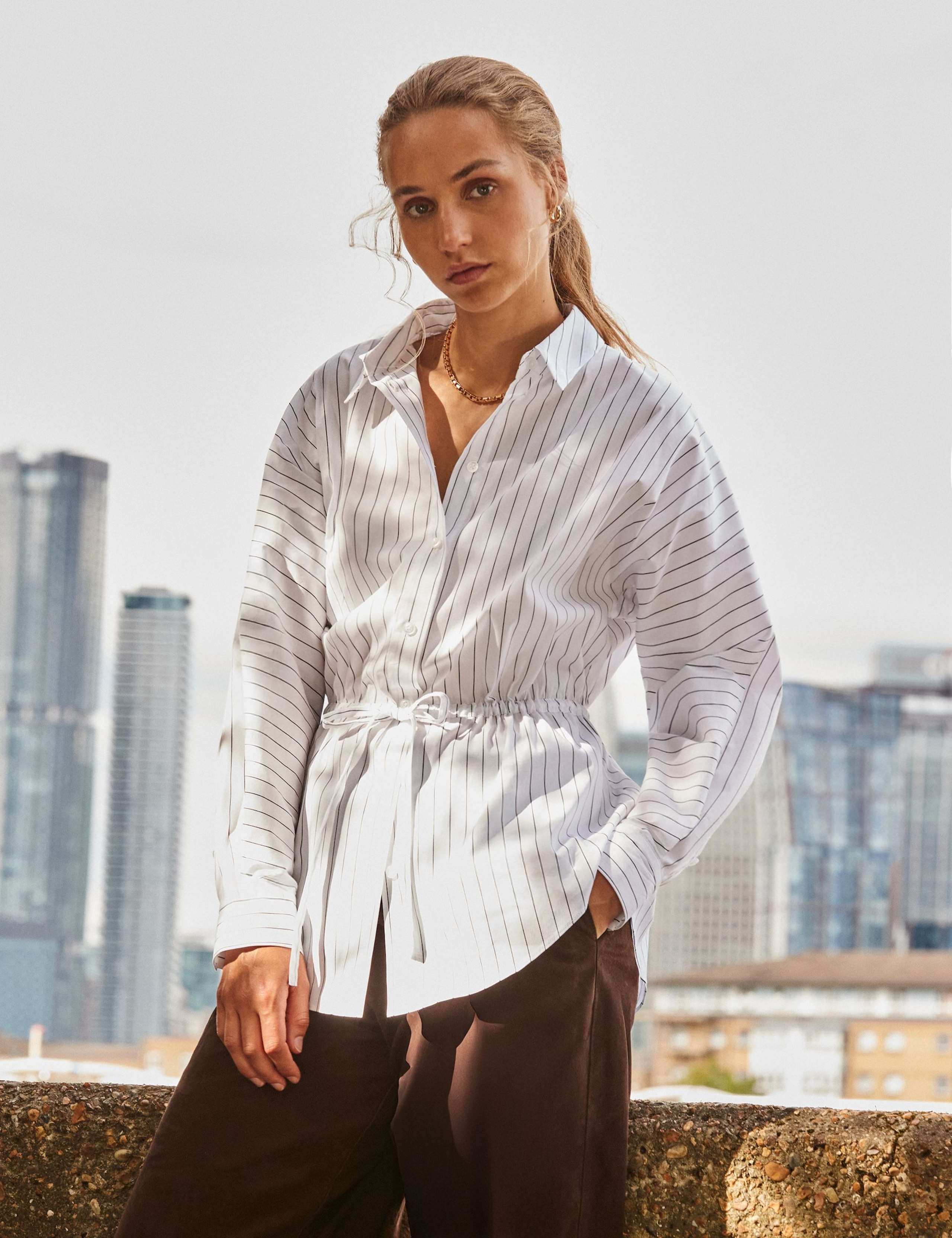 Cotton Rich Collared Tie Detail Shirt 3 of 6