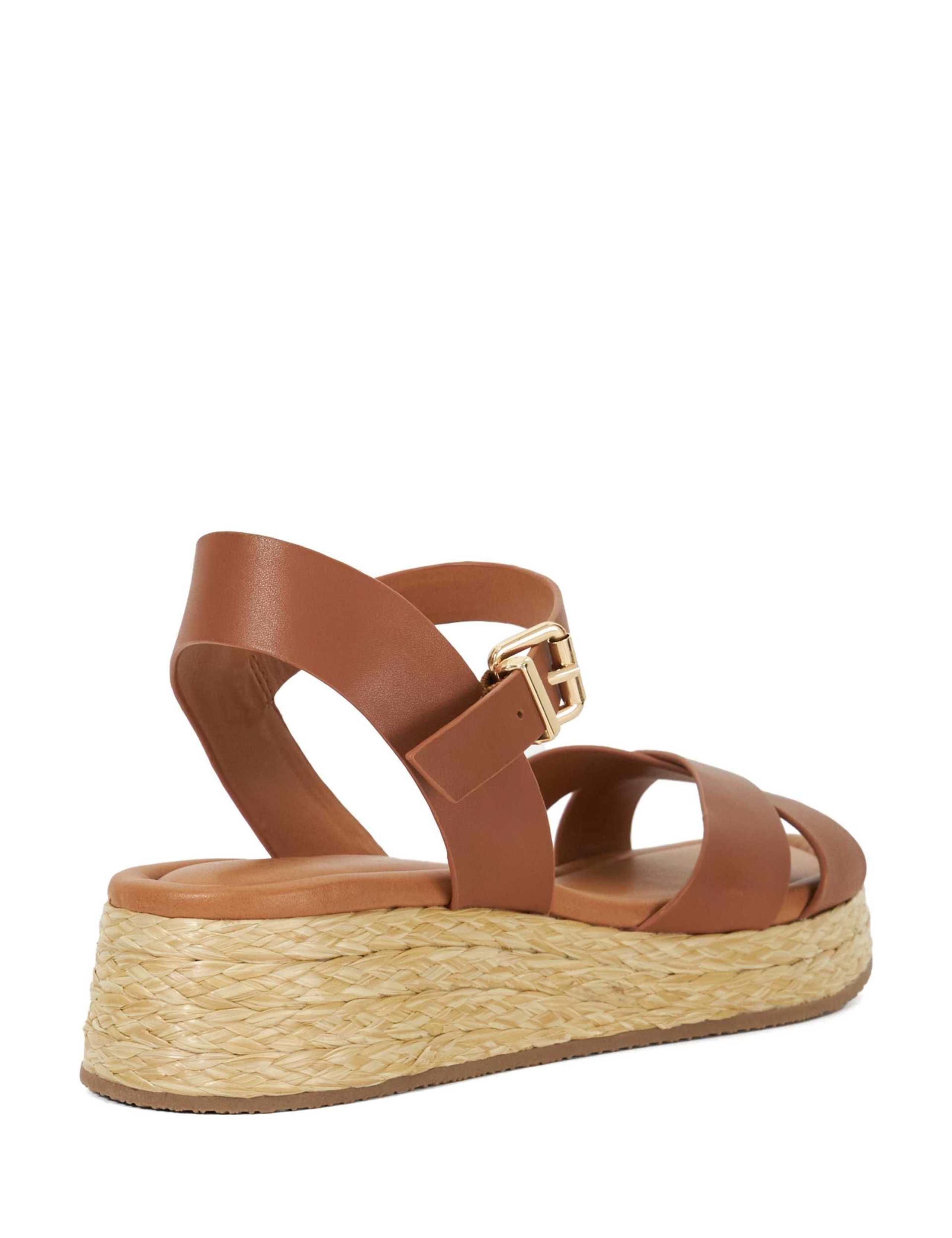 Leather Ankle Strap Wedge Espadrille Sandals 3 of 6