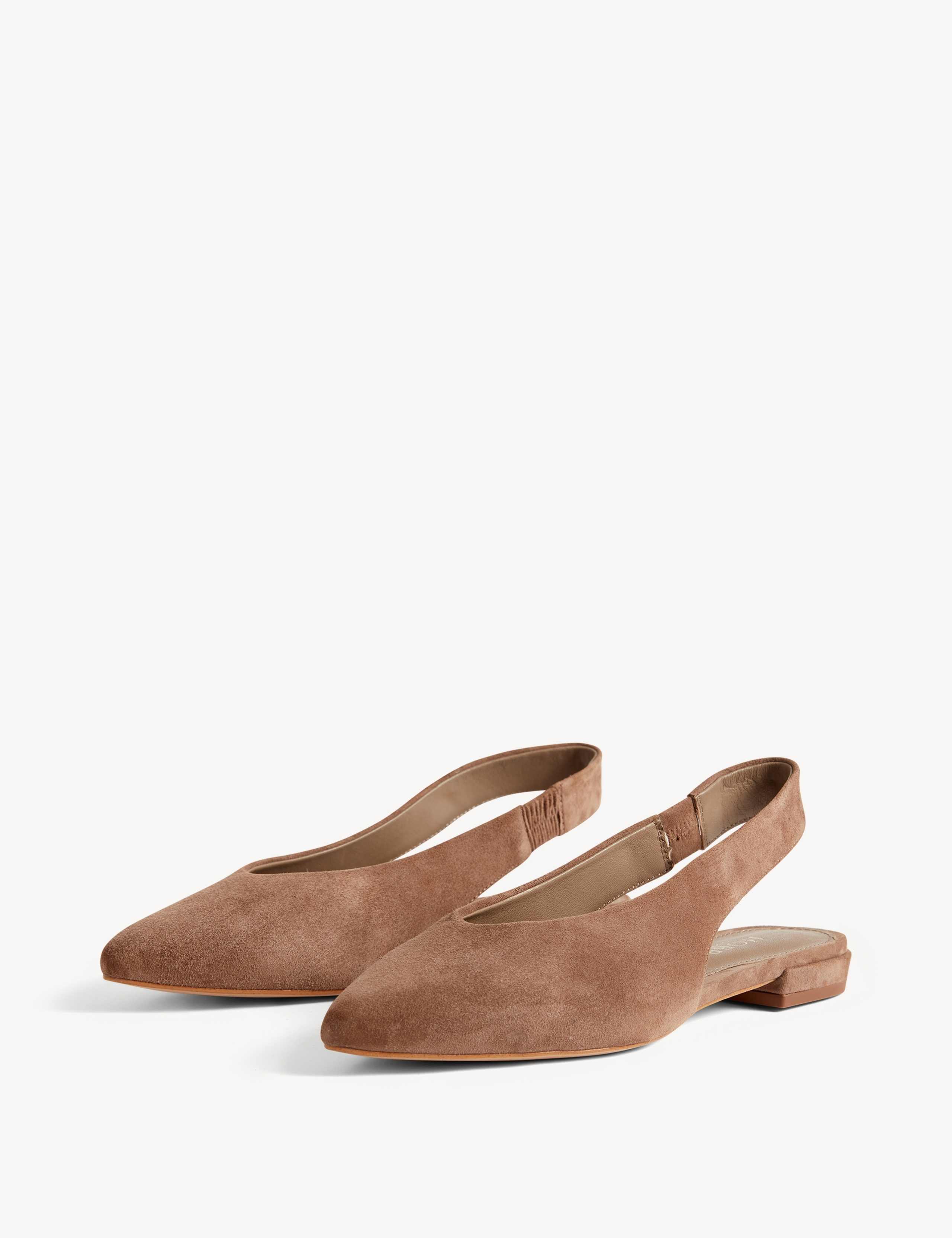 Suede Flat Pointed Slingback Sandals 3 of 6