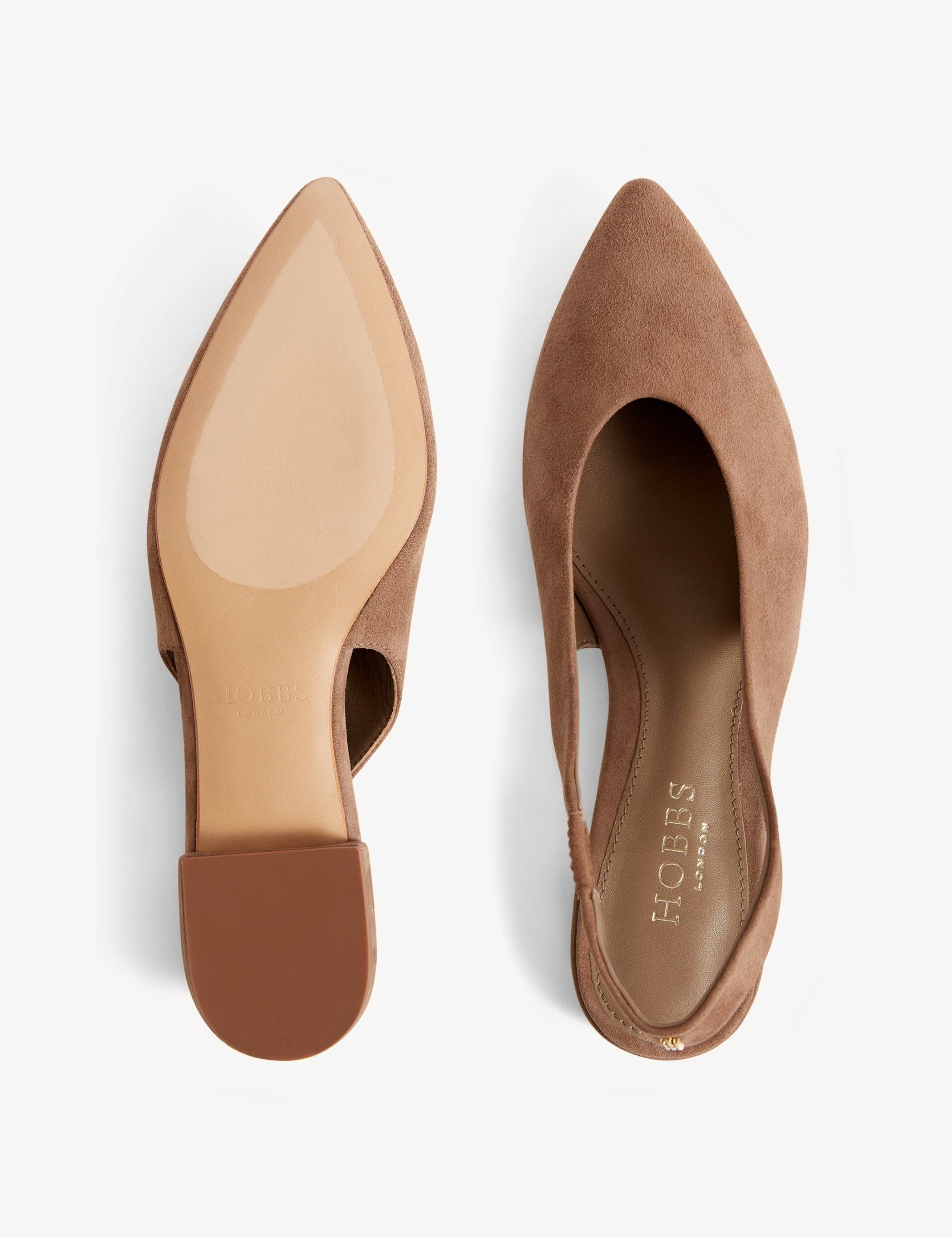 Suede Flat Pointed Slingback Sandals 6 of 6