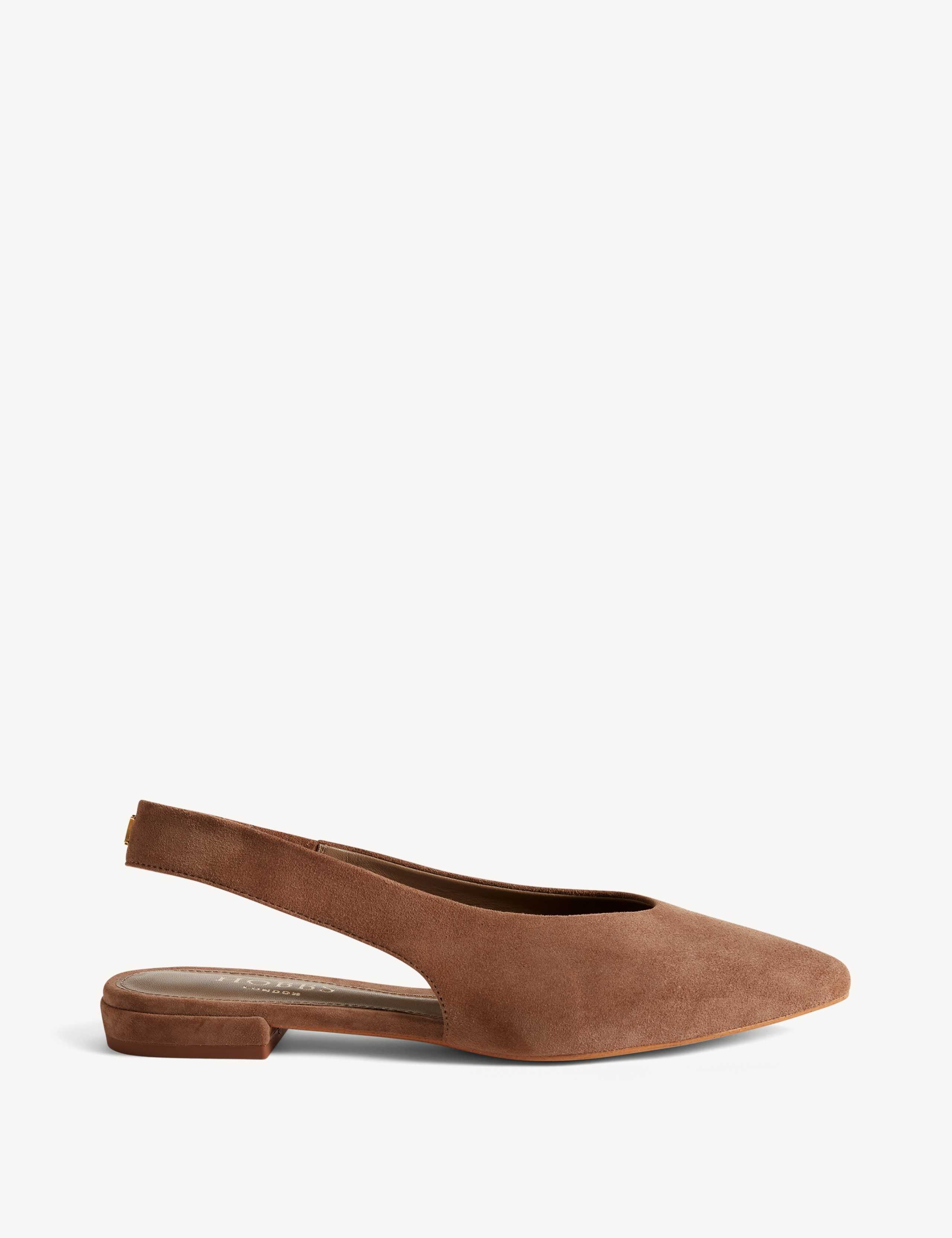Suede Flat Pointed Slingback Sandals 2 of 6