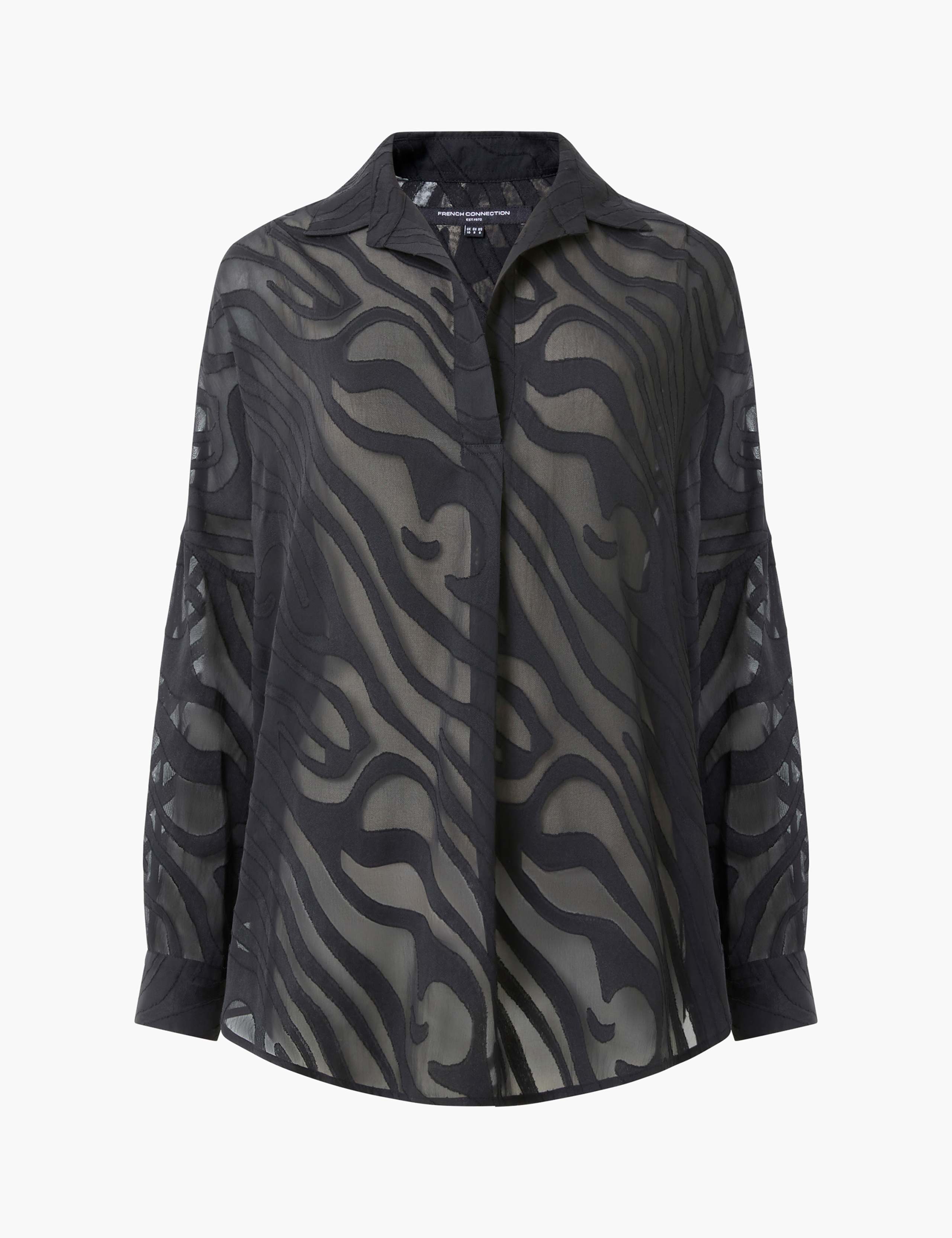 Devoré Zebra Popover Blouse 2 of 4